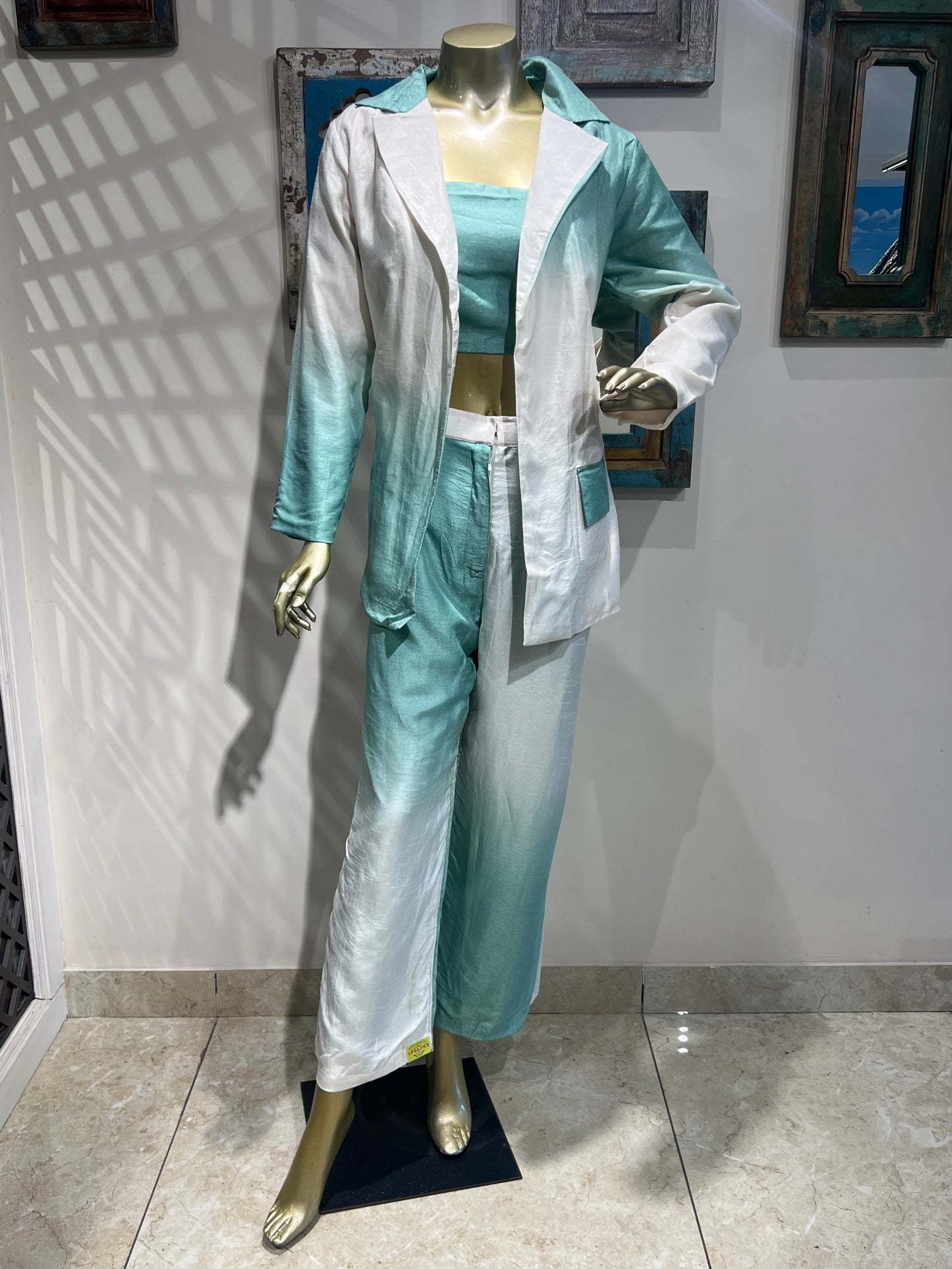 Green Ombre Dyed Pant Suit