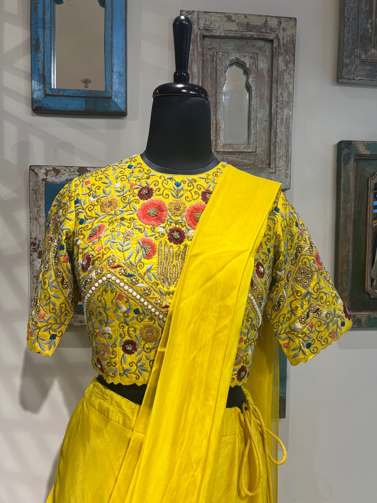 Yellow Drape Lehanga