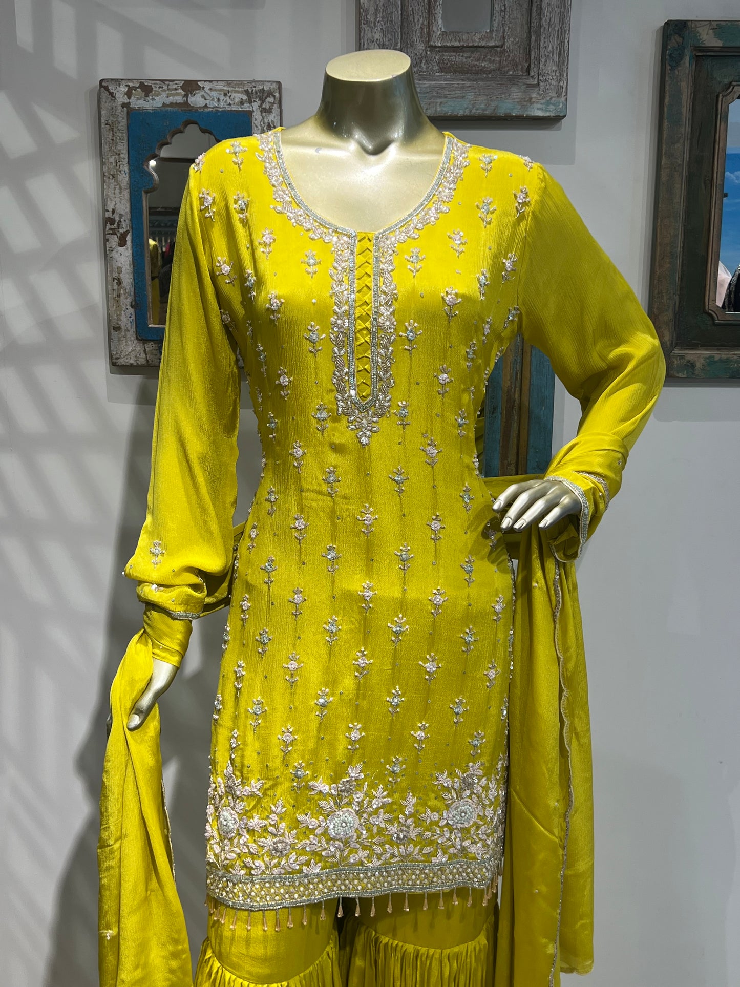 Lime Chinon Sharara Set