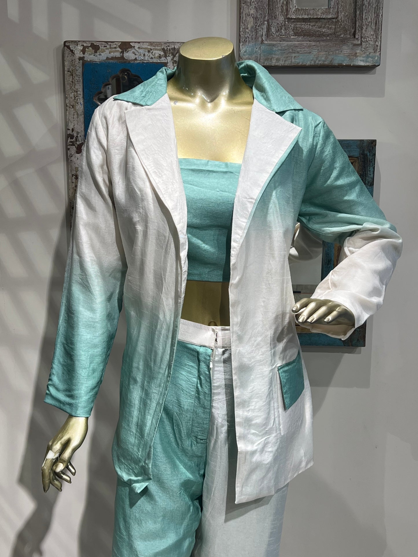 Green Ombre Dyed Pant Suit
