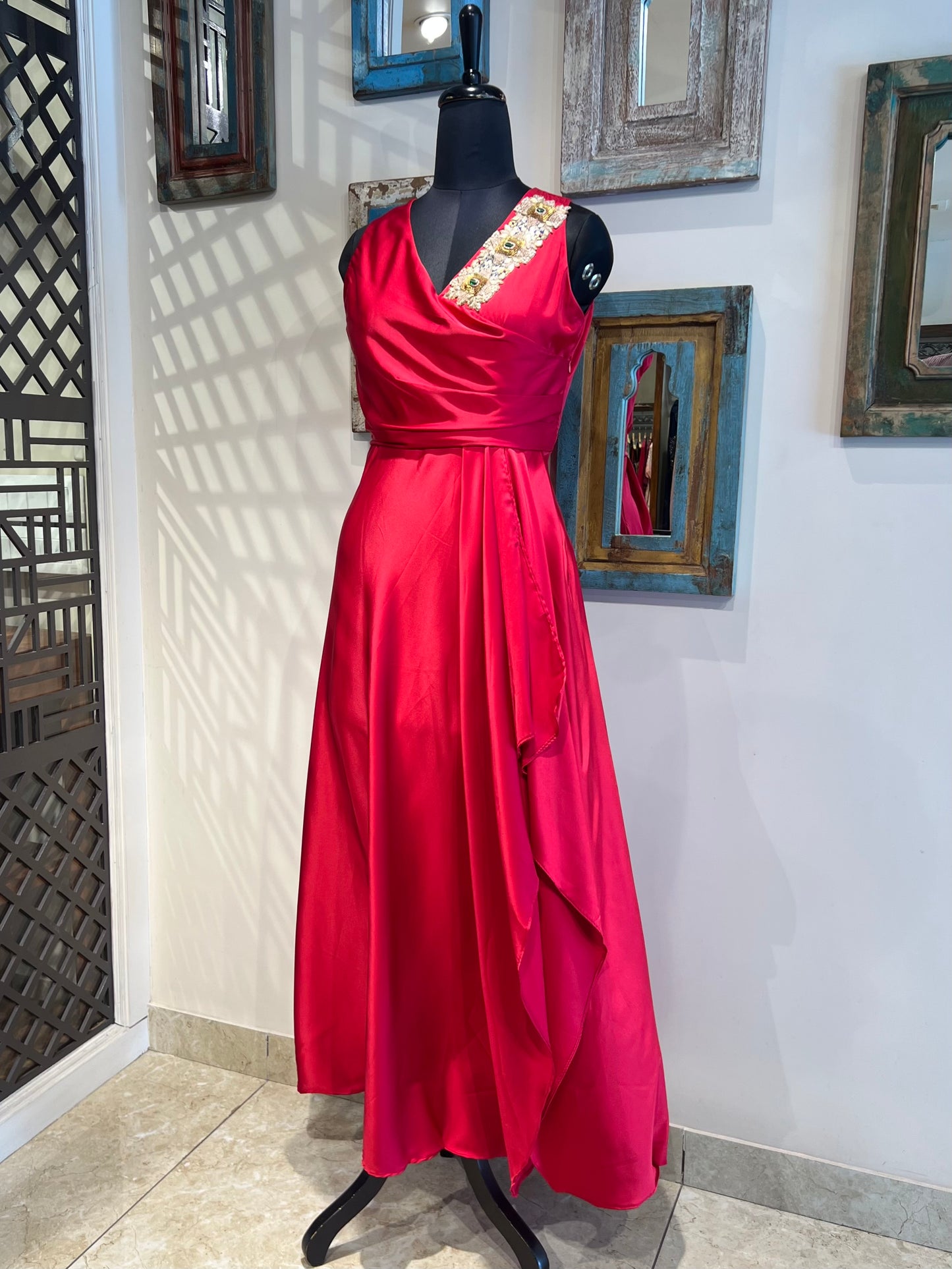 Red Satin Dress