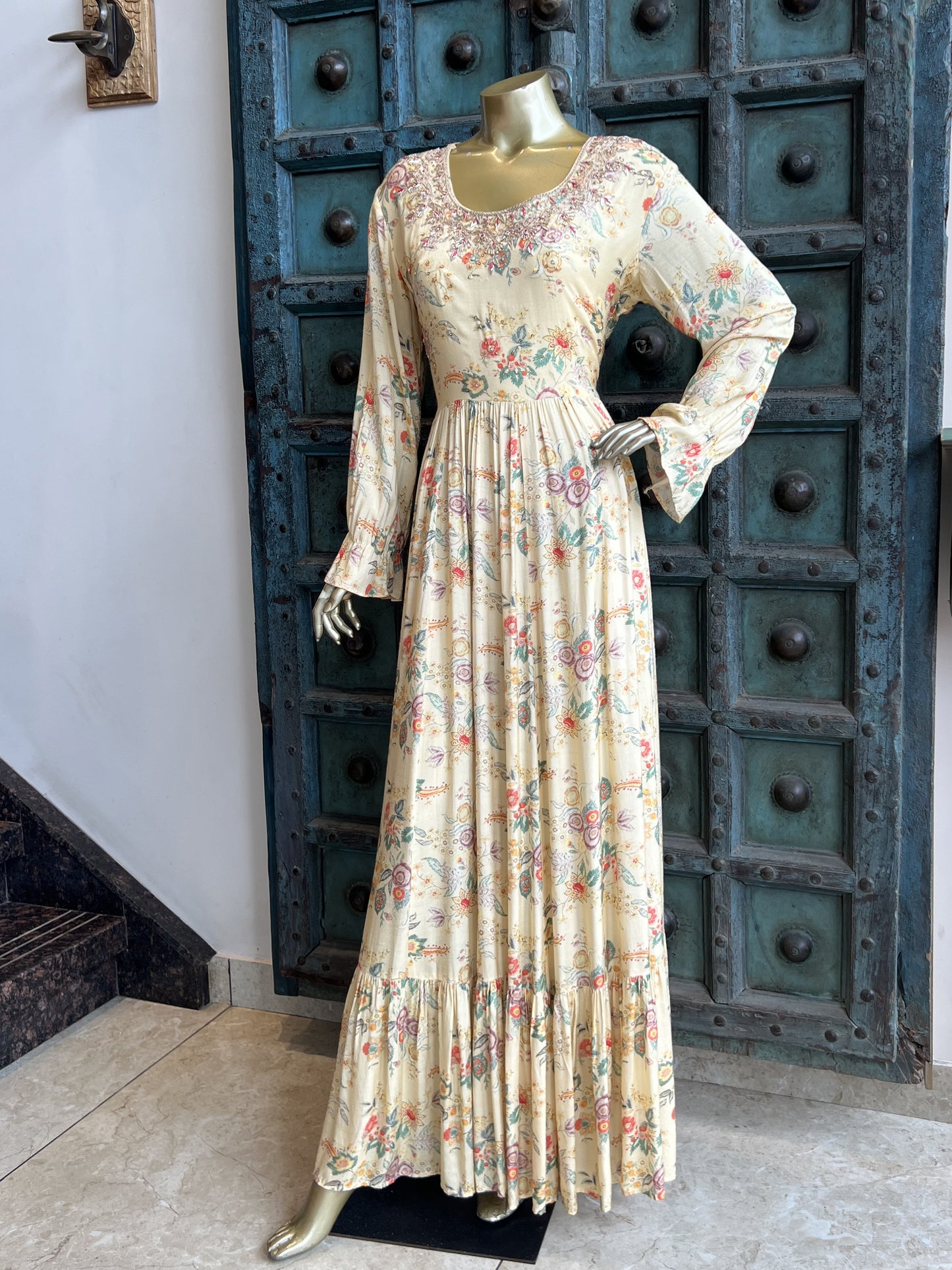 Lemon Printed Gown