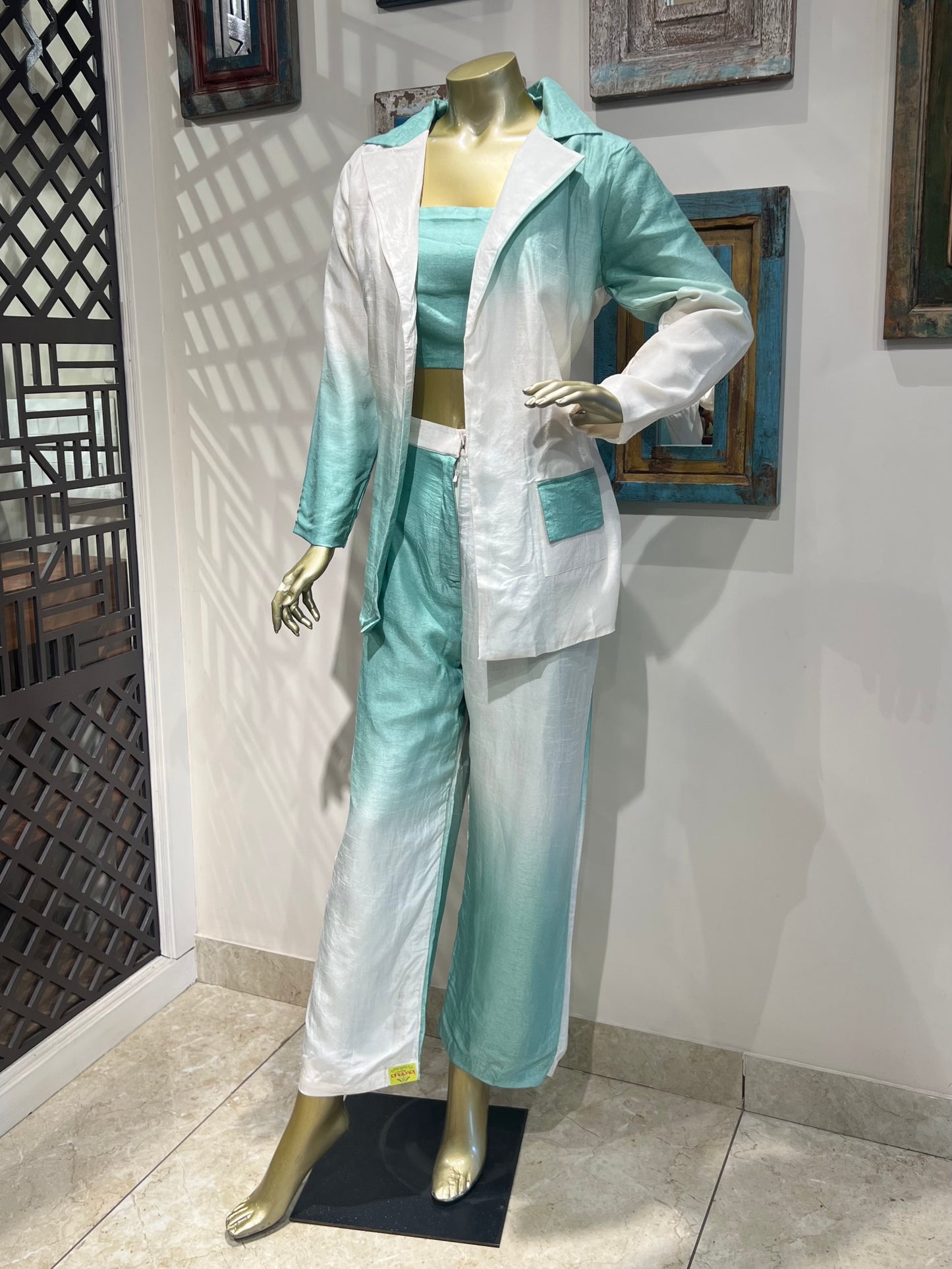 Green Ombre Dyed Pant Suit