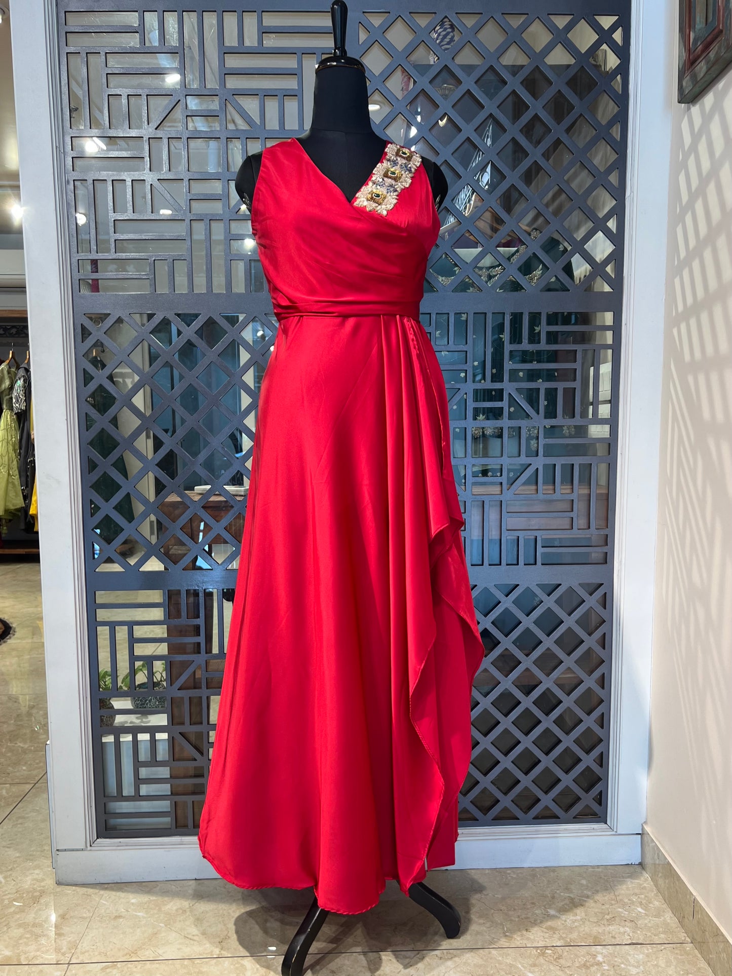 Red Satin Dress