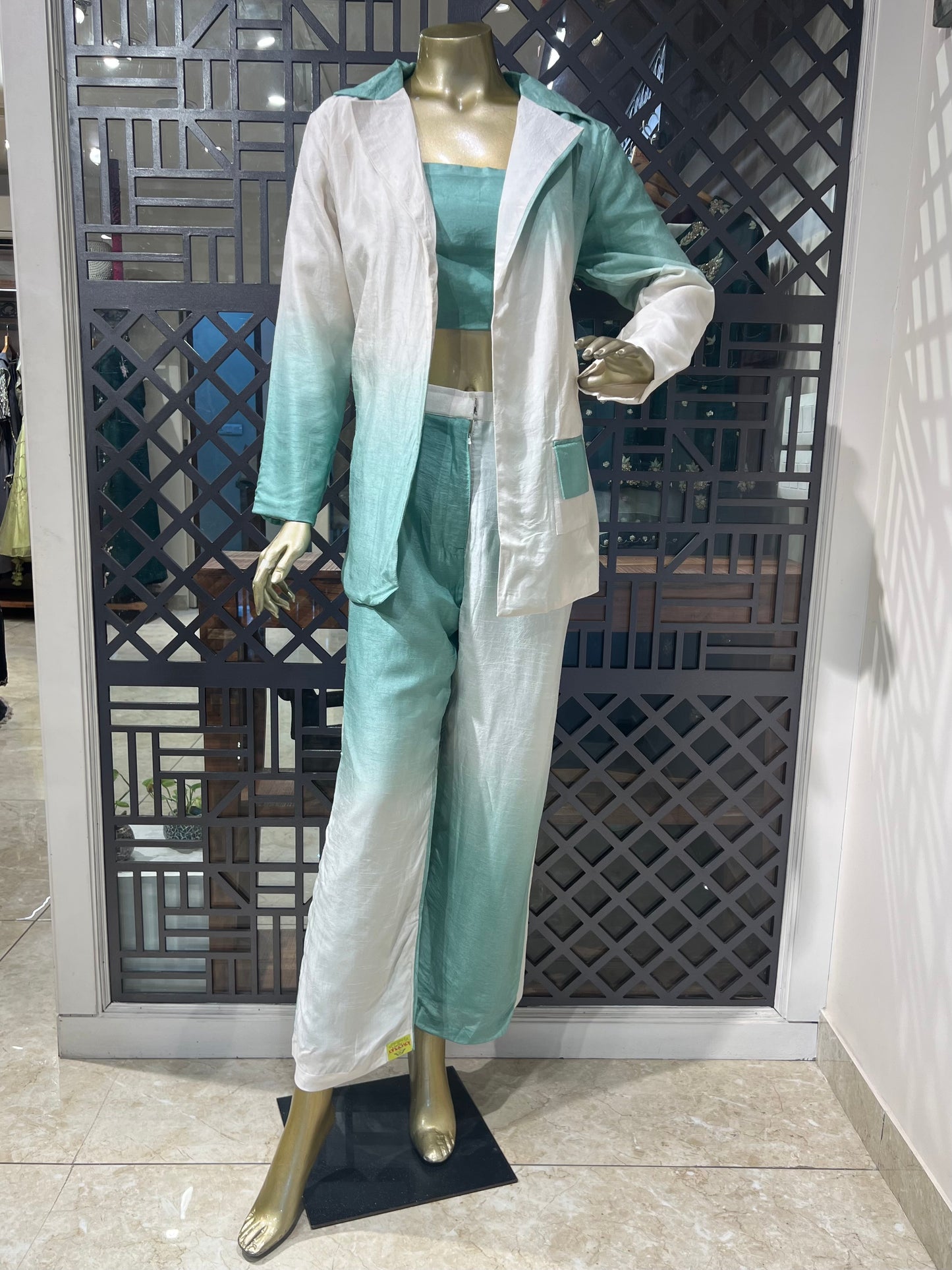 Green Ombre Dyed Pant Suit