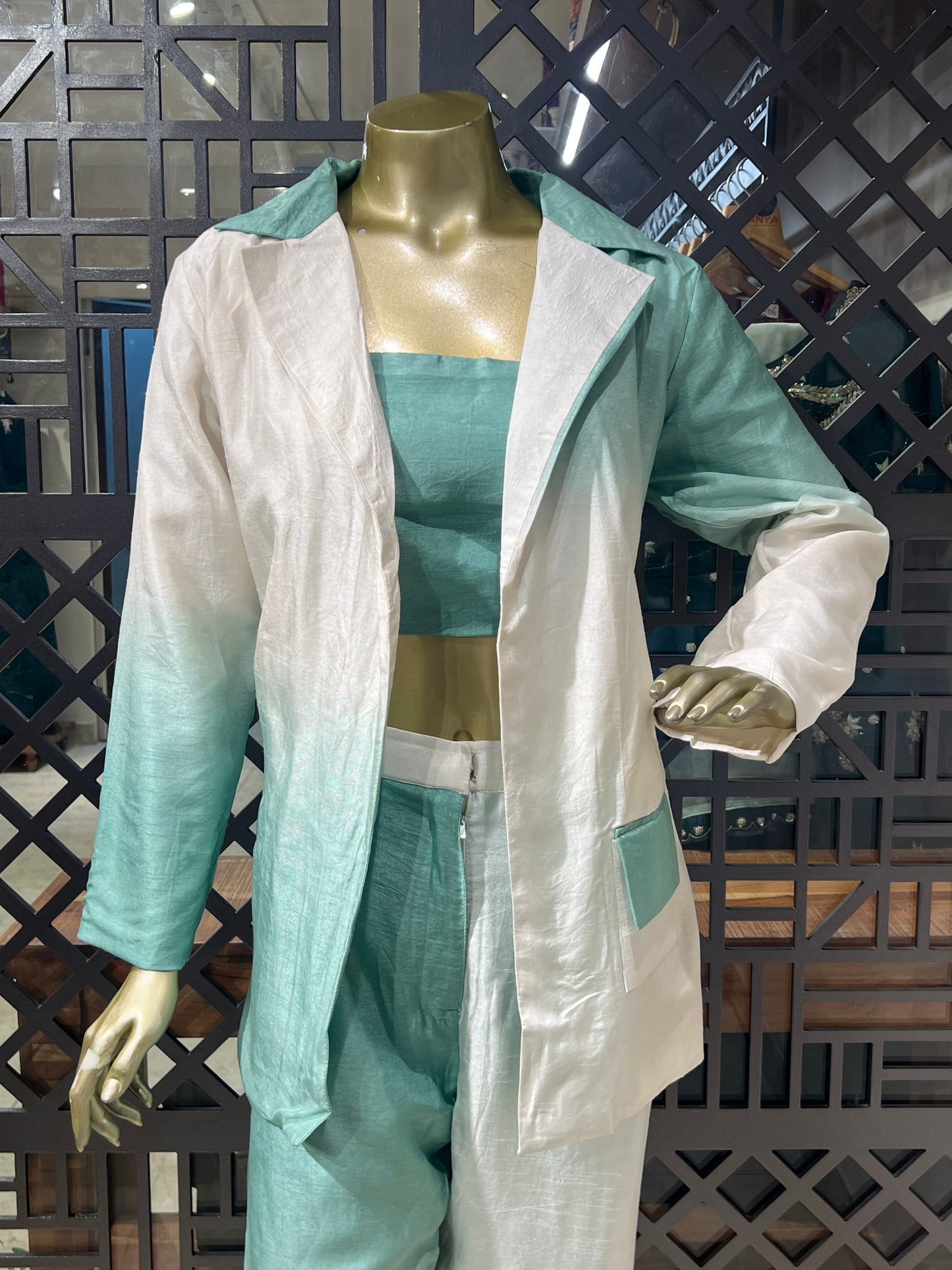Green Ombre Dyed Pant Suit