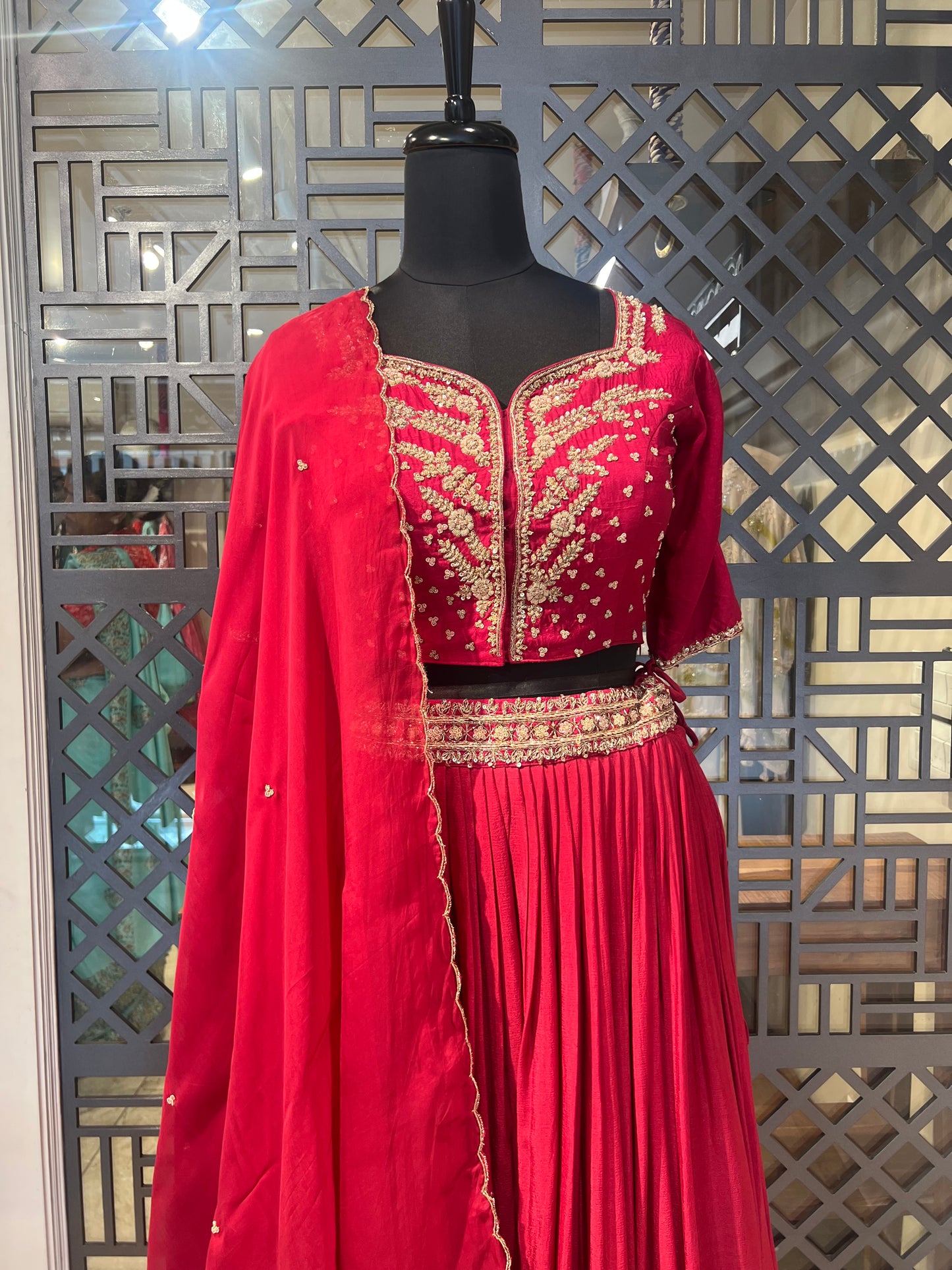Maroon Hand Work Lehanga
