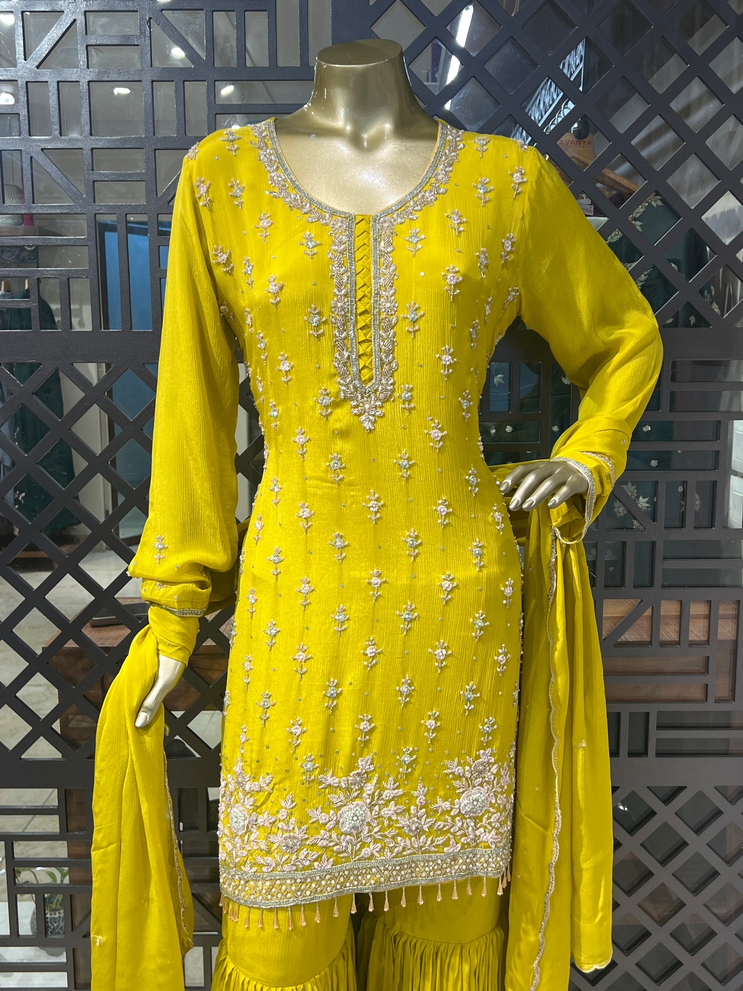 Lime Chinon Sharara Set
