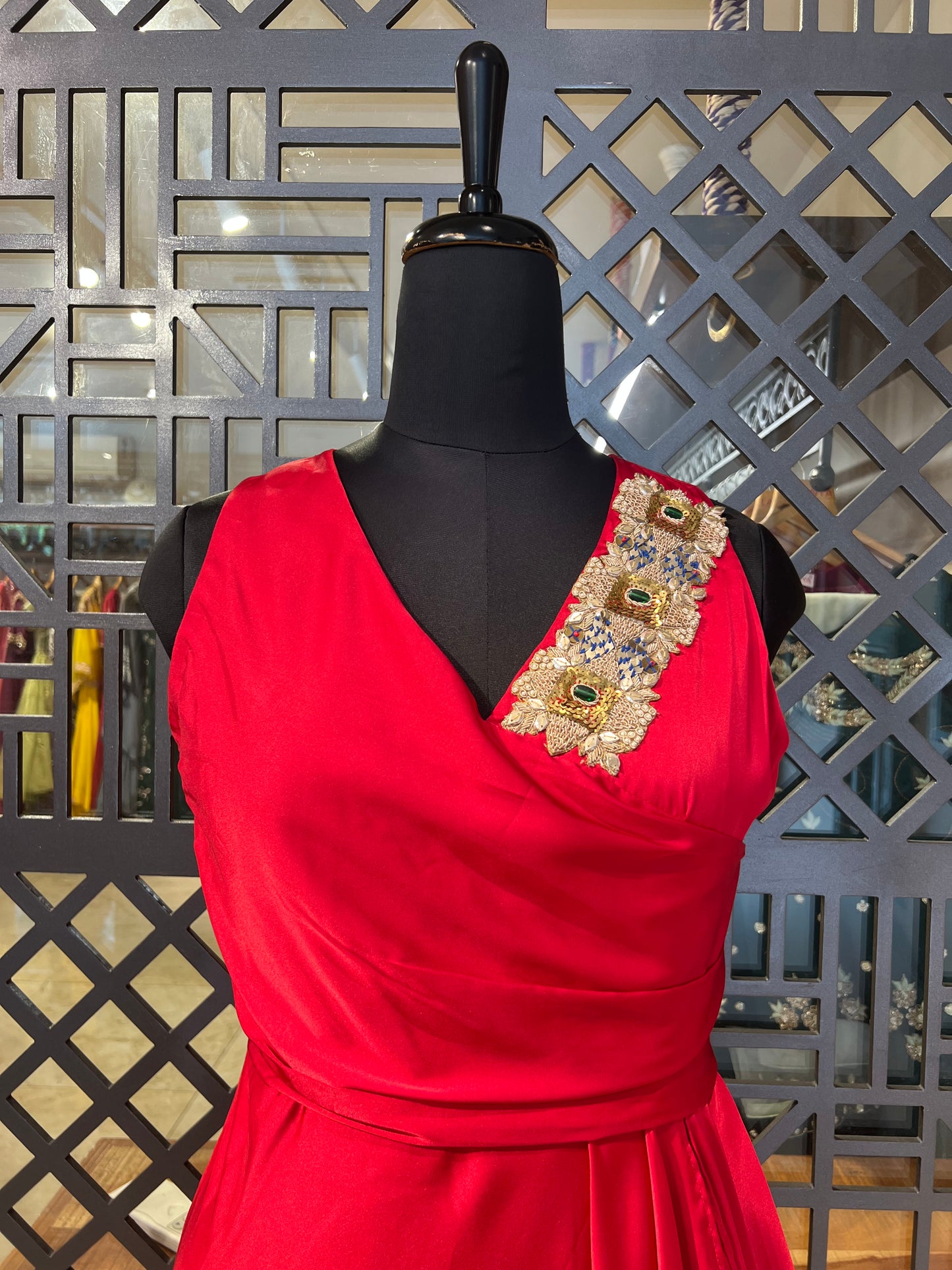 Red Satin Dress