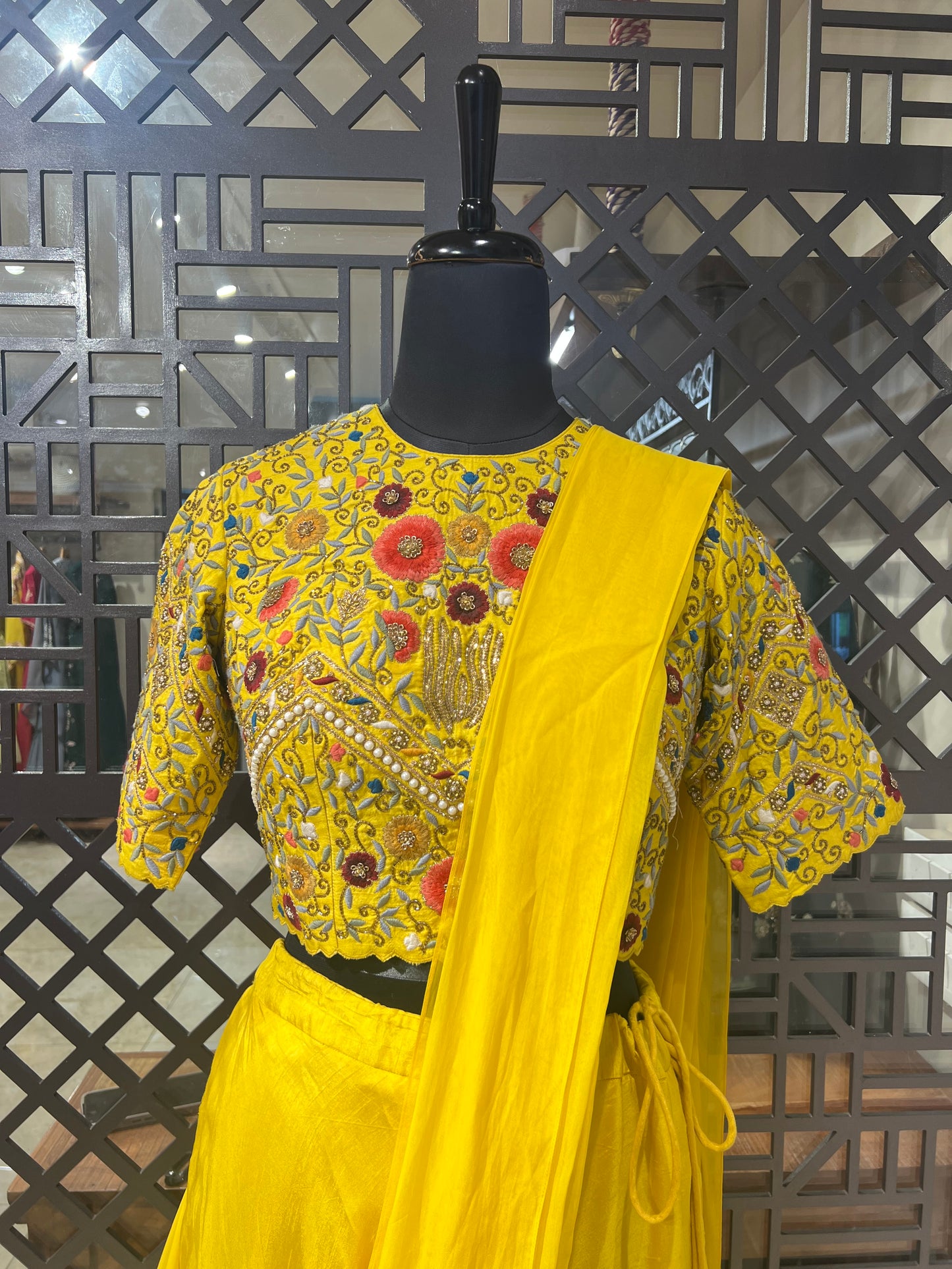 Yellow Drape Lehanga