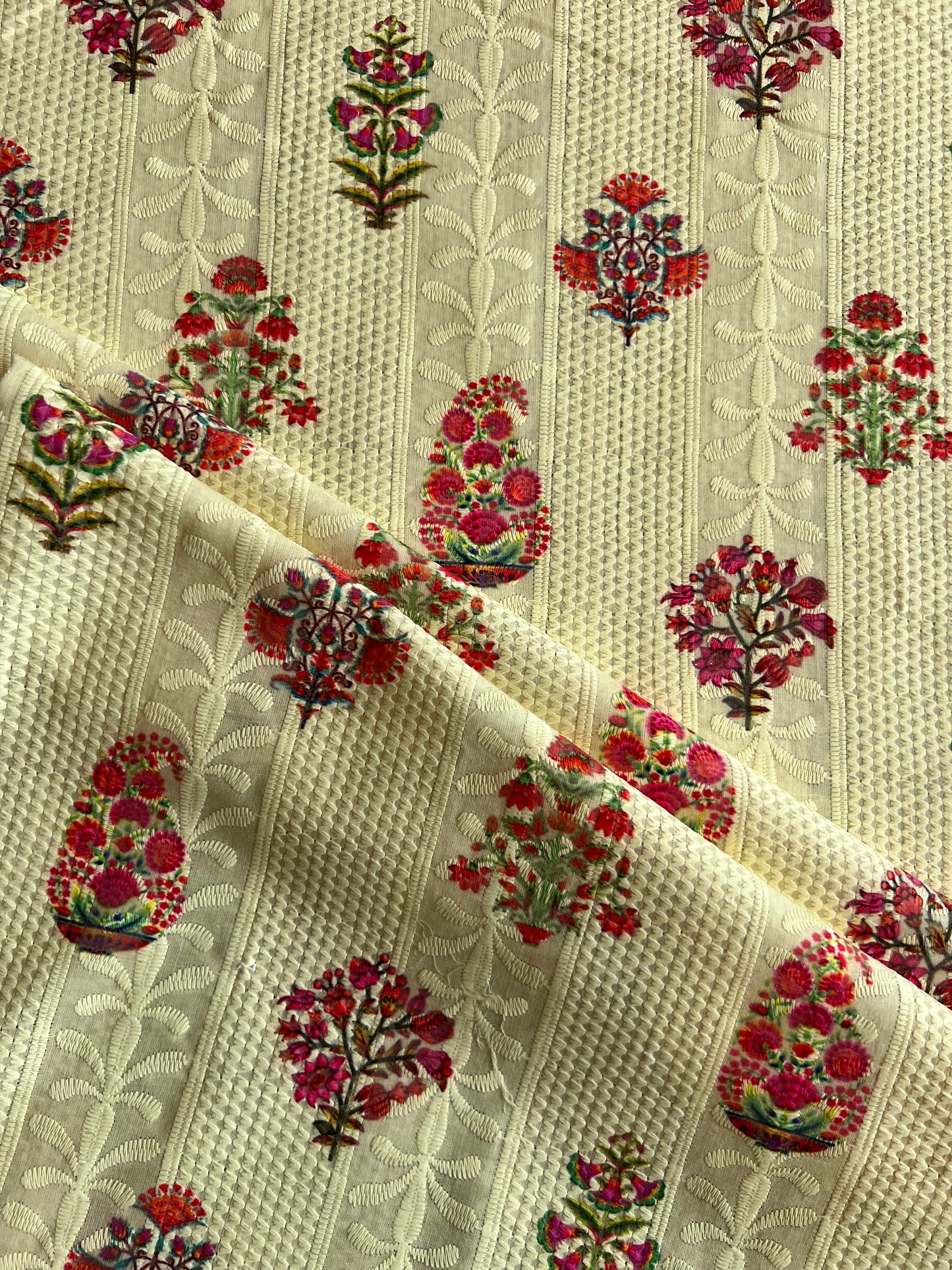 Lemon Cotton Embroidery with Jaipuri Printed Fabric