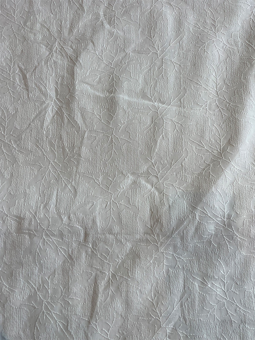 White 2 by 2 Rubia Embroidered Fabric