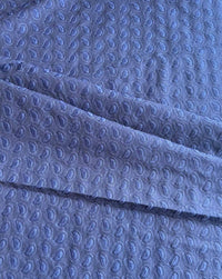Blue Embroidered Cotton Fabric