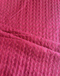 Maroon Embroidered Cotton Fabric
