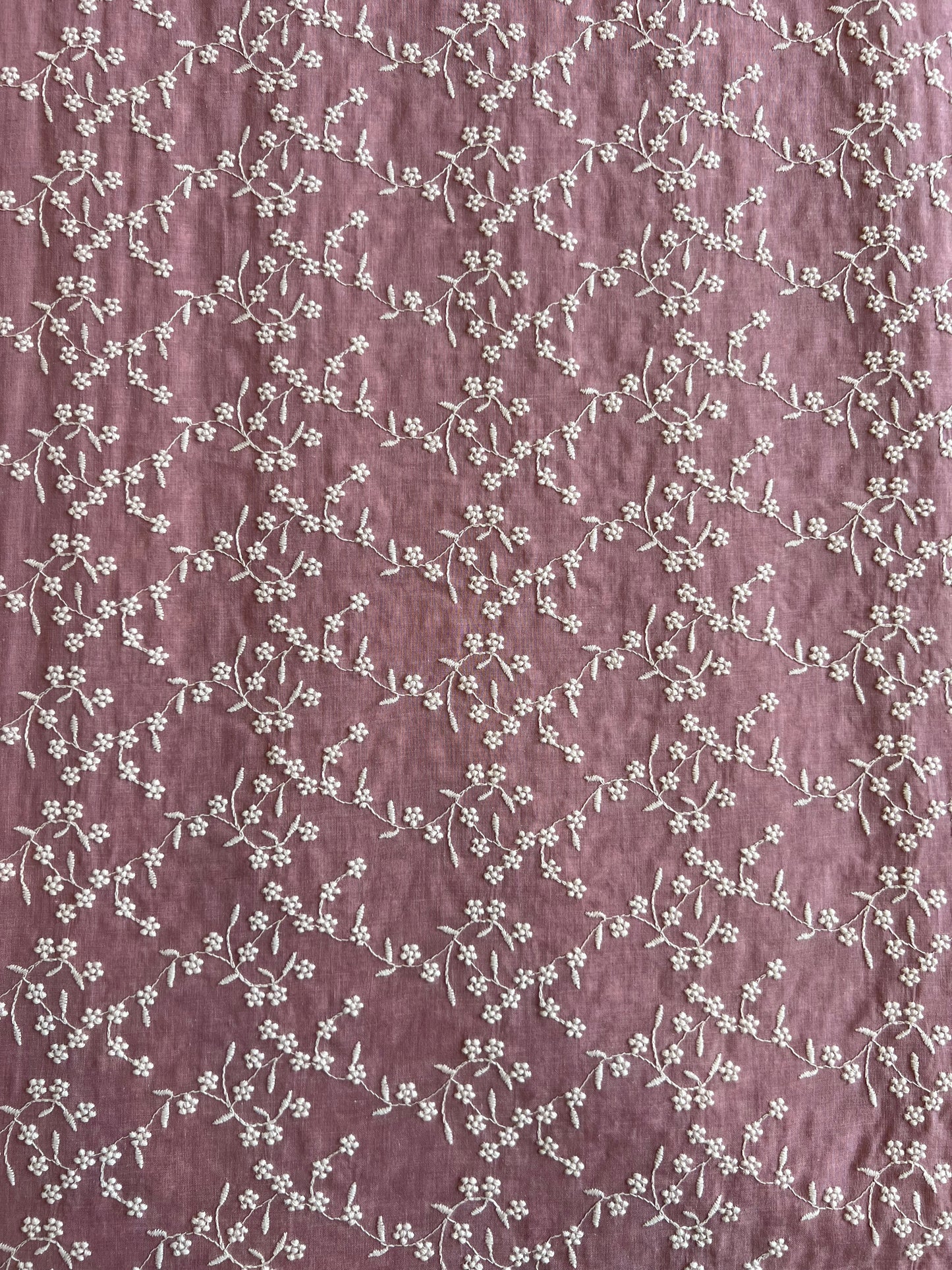 Wine Colour All Over Embroidered 2 by 2 Rubia Fabric