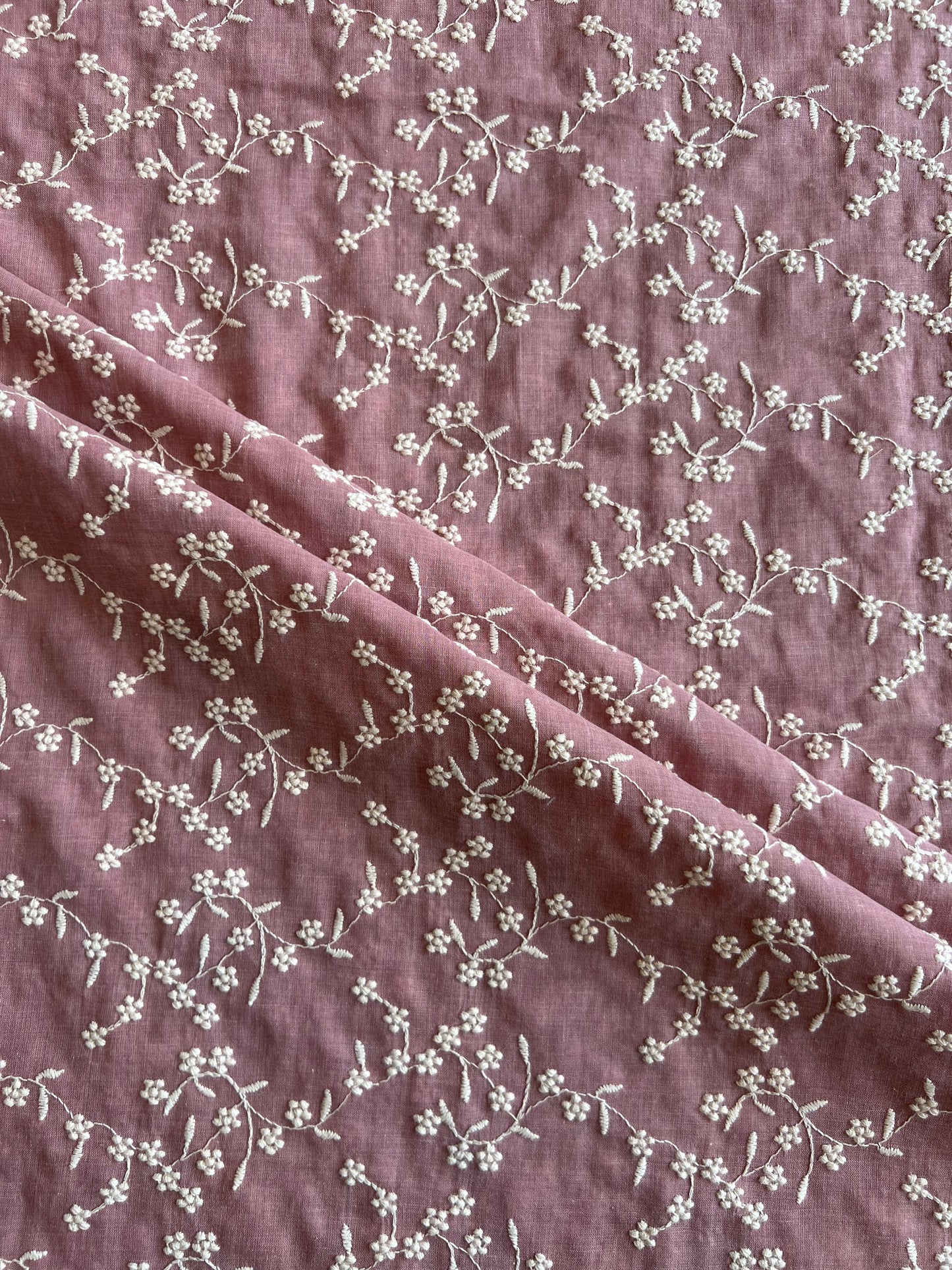 Wine Colour All Over Embroidered 2 by 2 Rubia Fabric