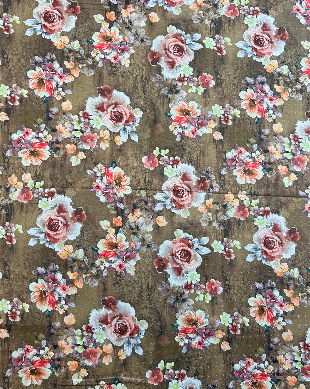 Floral Printed Self Jacquard Fabric