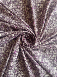 Purple Paisley Printed Cotton Fabric