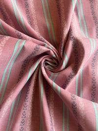 Pink Geometrical Weaved Cotton Fabric