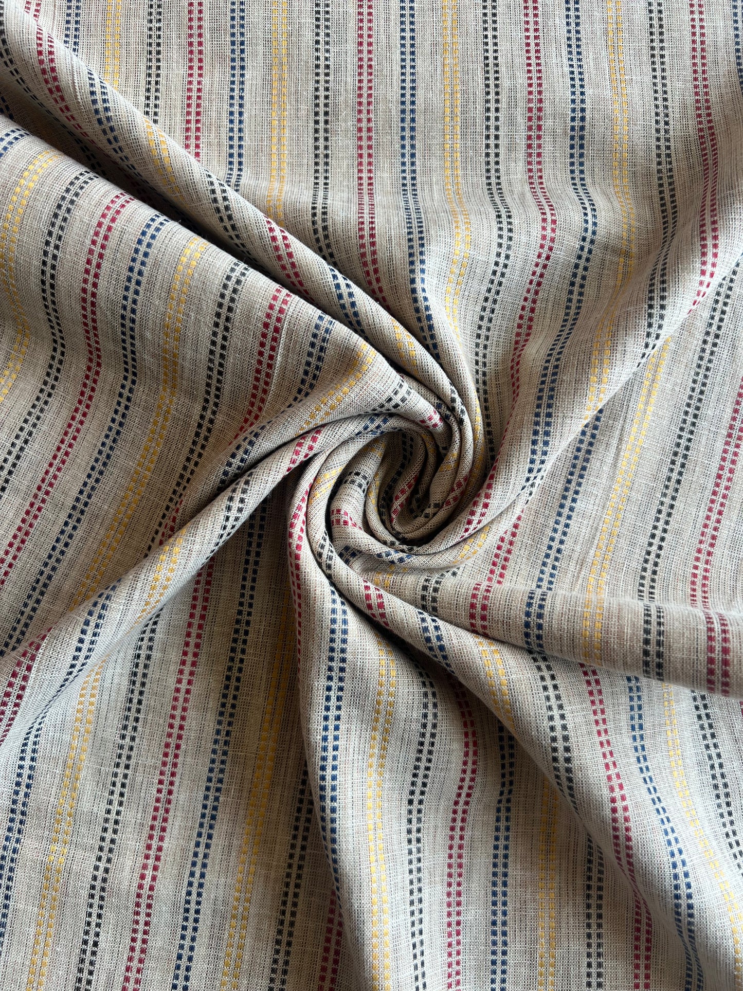 Multi Colour Stripes Weaved Cotton Fabric