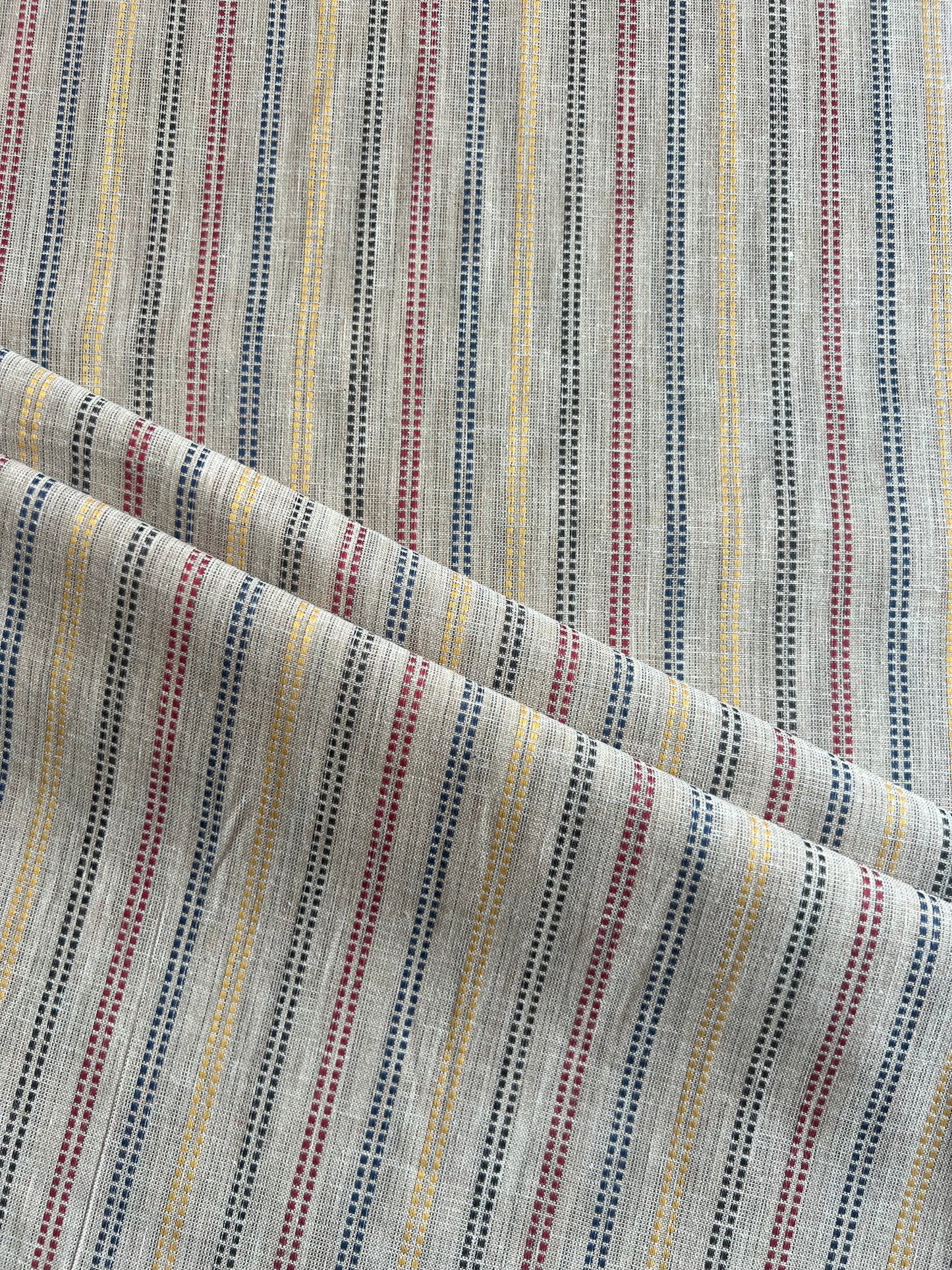 Multi Colour Stripes Weaved Cotton Fabric
