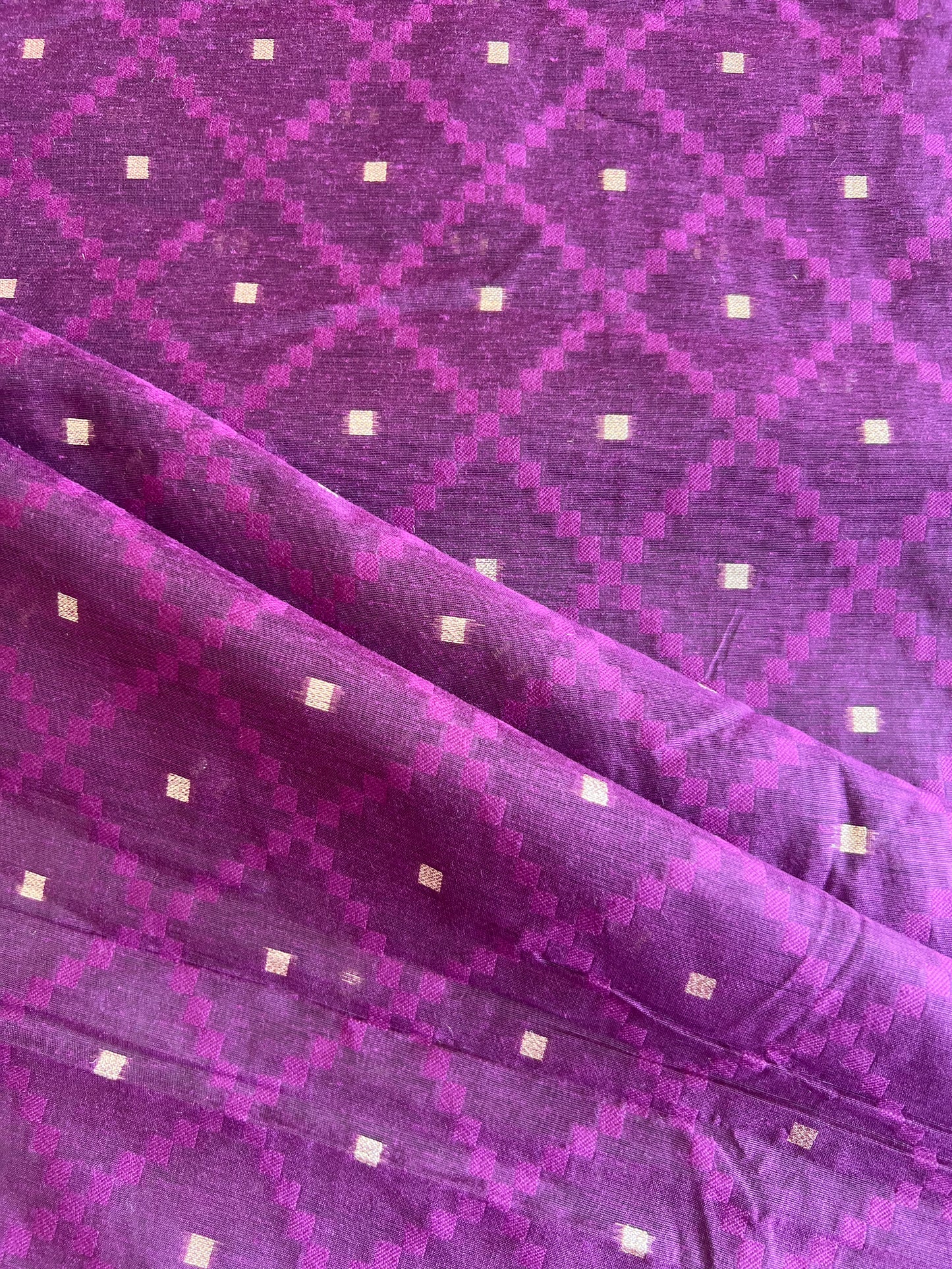 Wine Weaved Chanderi Fabric