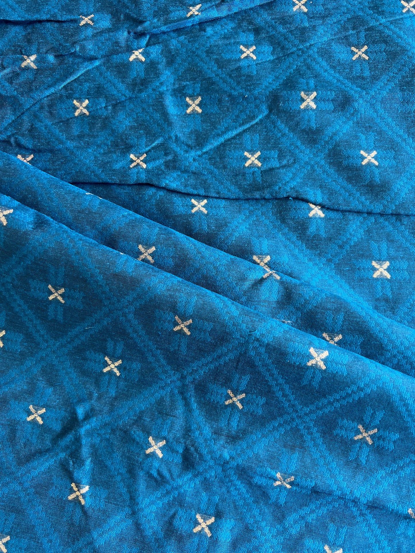 Blue Weaved Chanderi Fabric