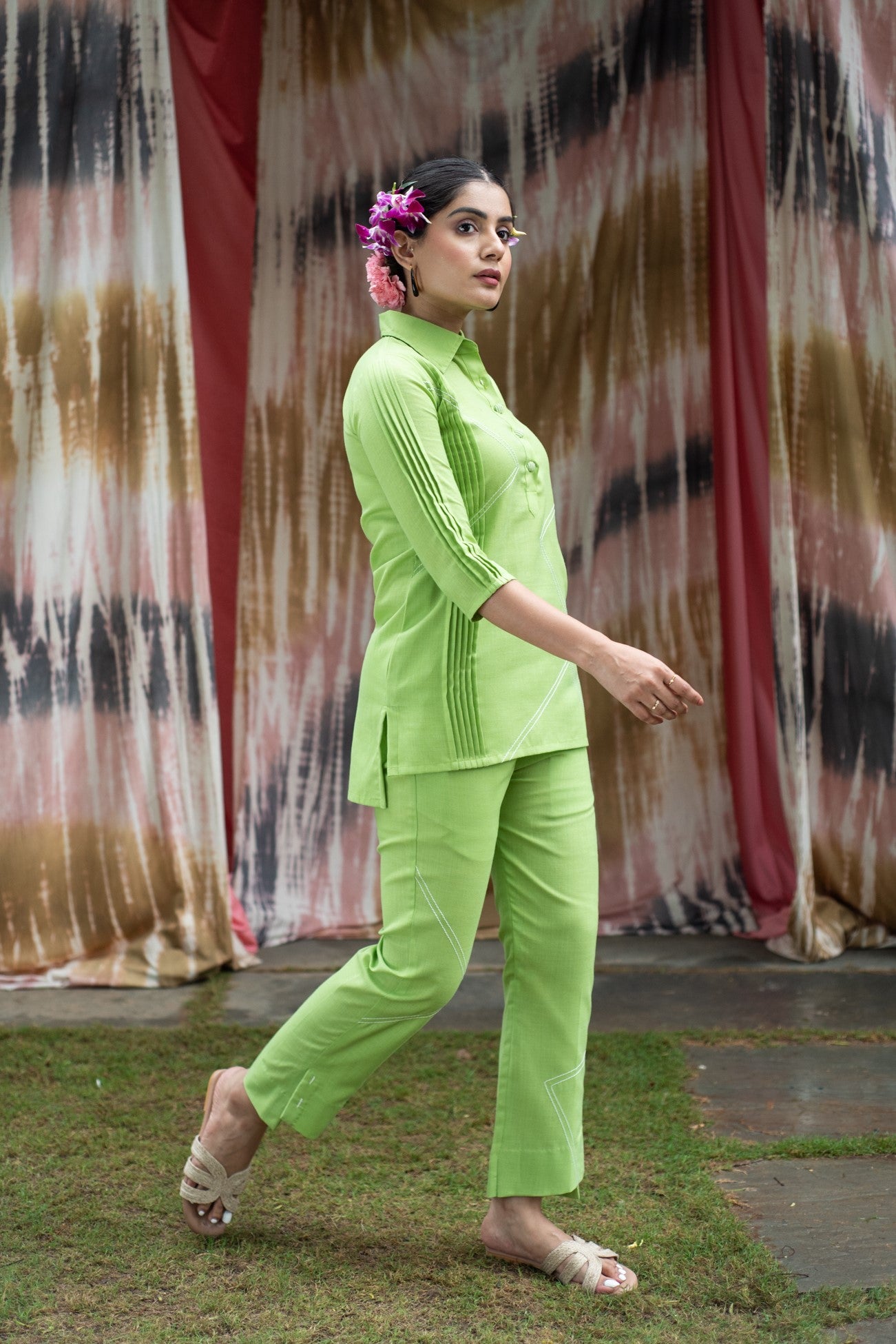 Parrot Green Ruble Co-ord Set