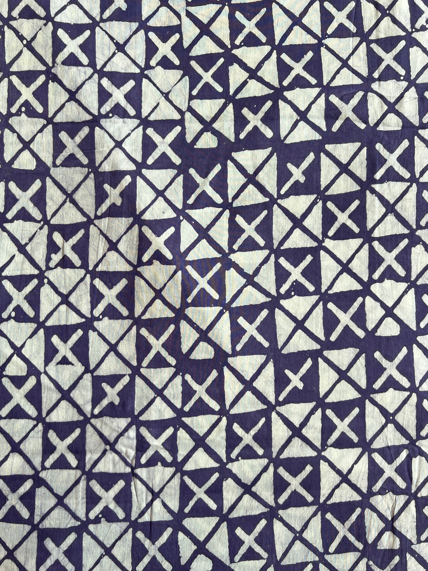 Purple Geometrical Batik Printed Cotton Fabric