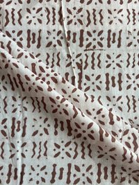 Brown Geometrical Batik Printed Cotton Fabric