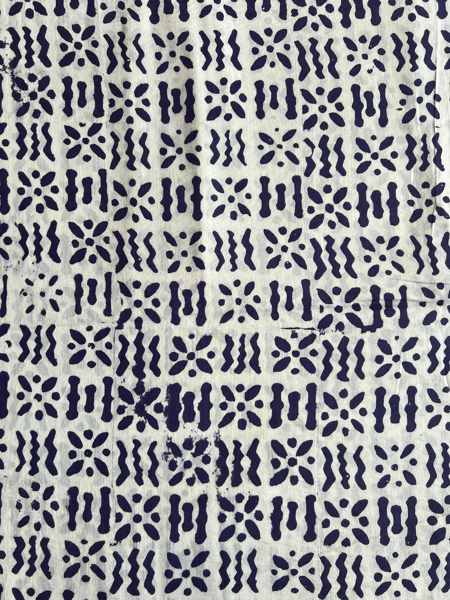 Purple Geometrical Batik Printed Cotton Fabric