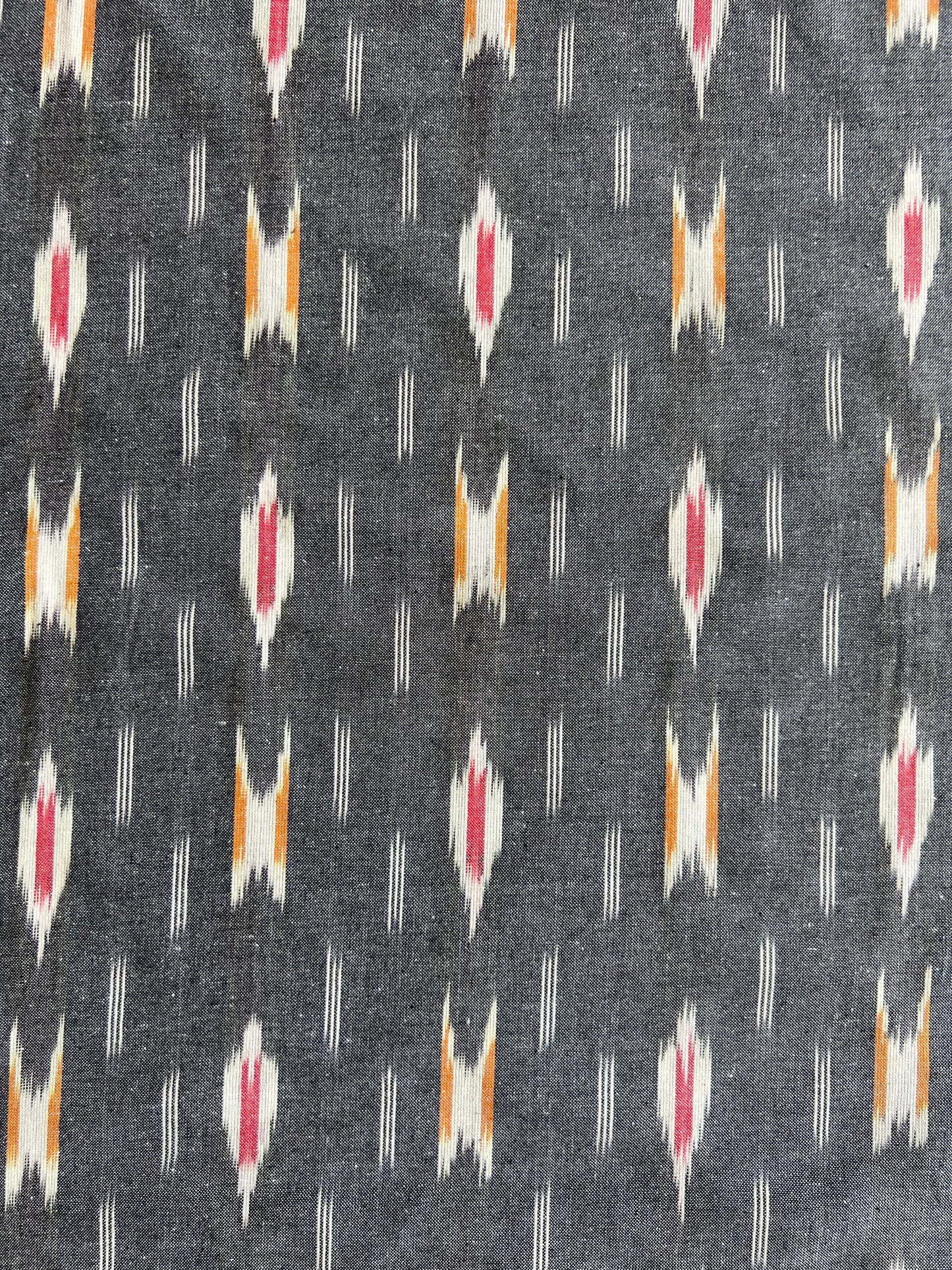 Geometric Woven Washed Ikat Cotton Fabric