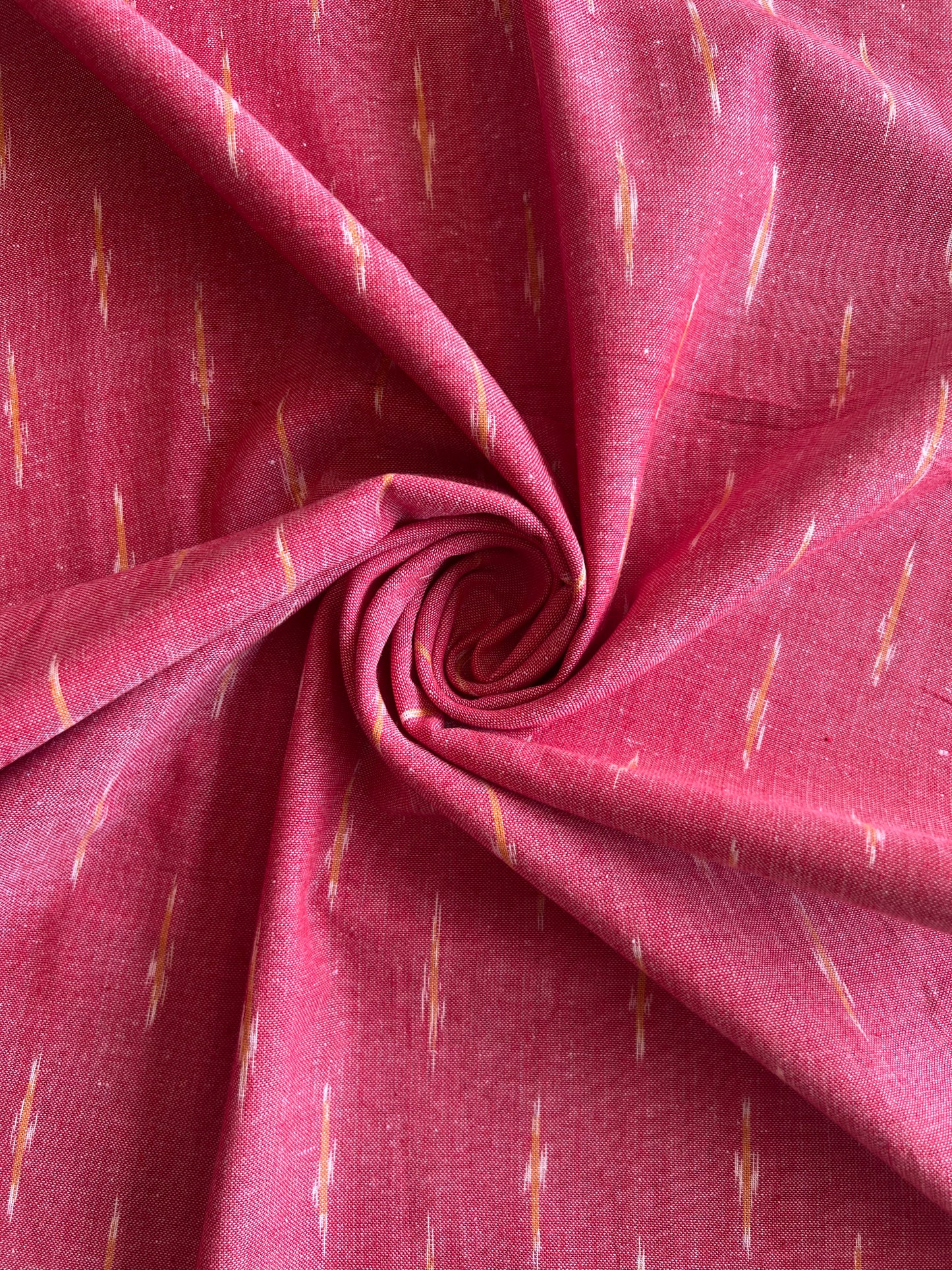 Geometric Woven Washed Ikat Cotton Fabric