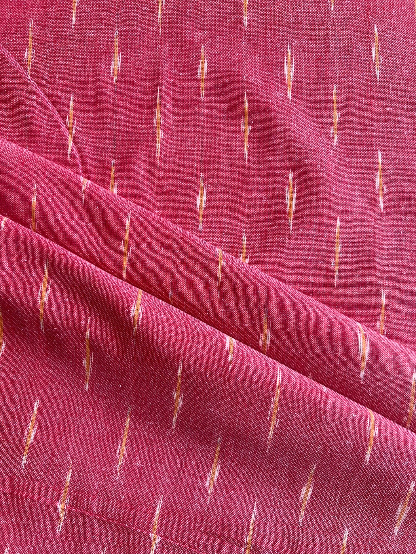 Geometric Woven Washed Ikat Cotton Fabric