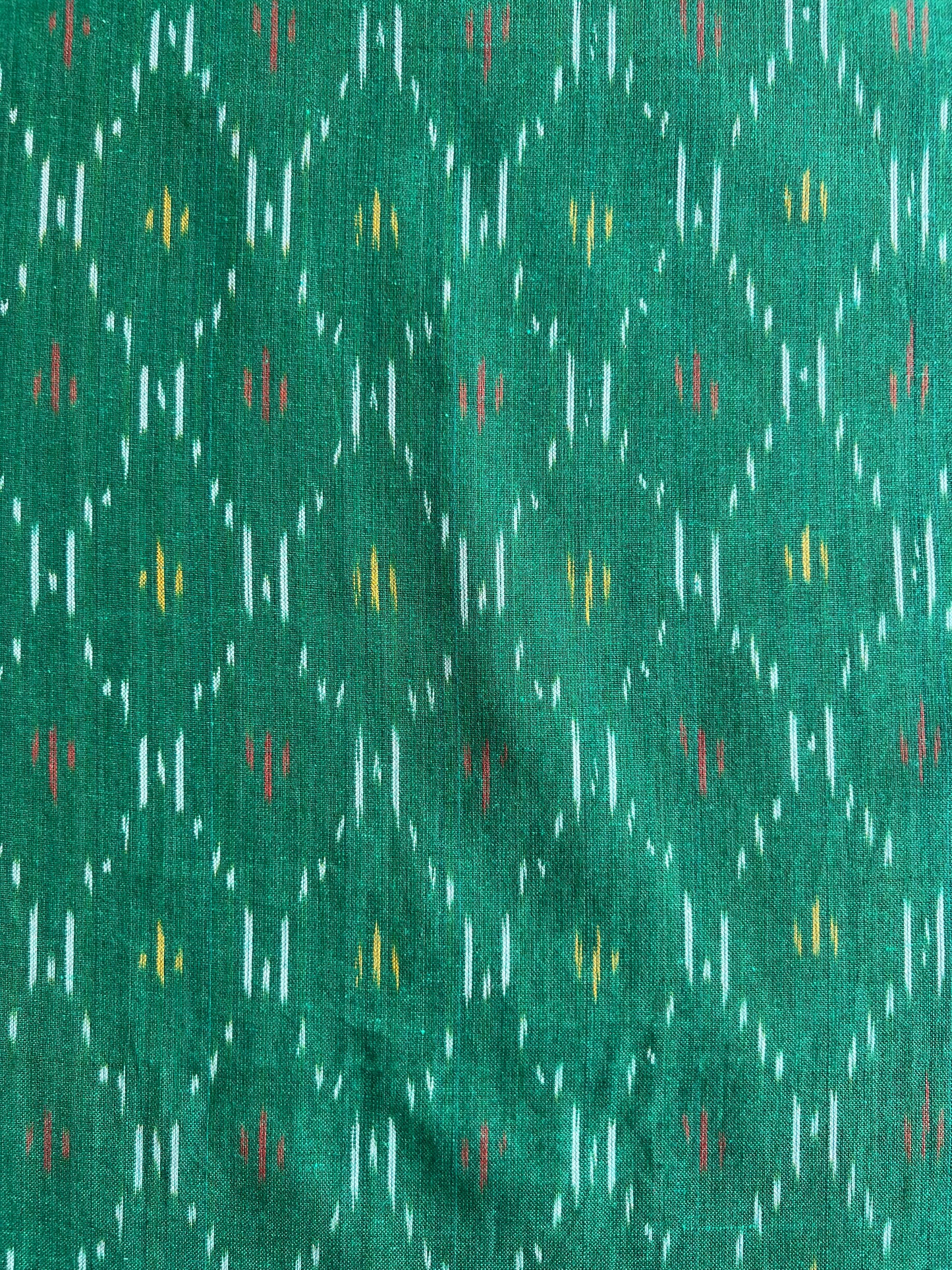 Geometric Woven Washed Ikat Cotton Fabric