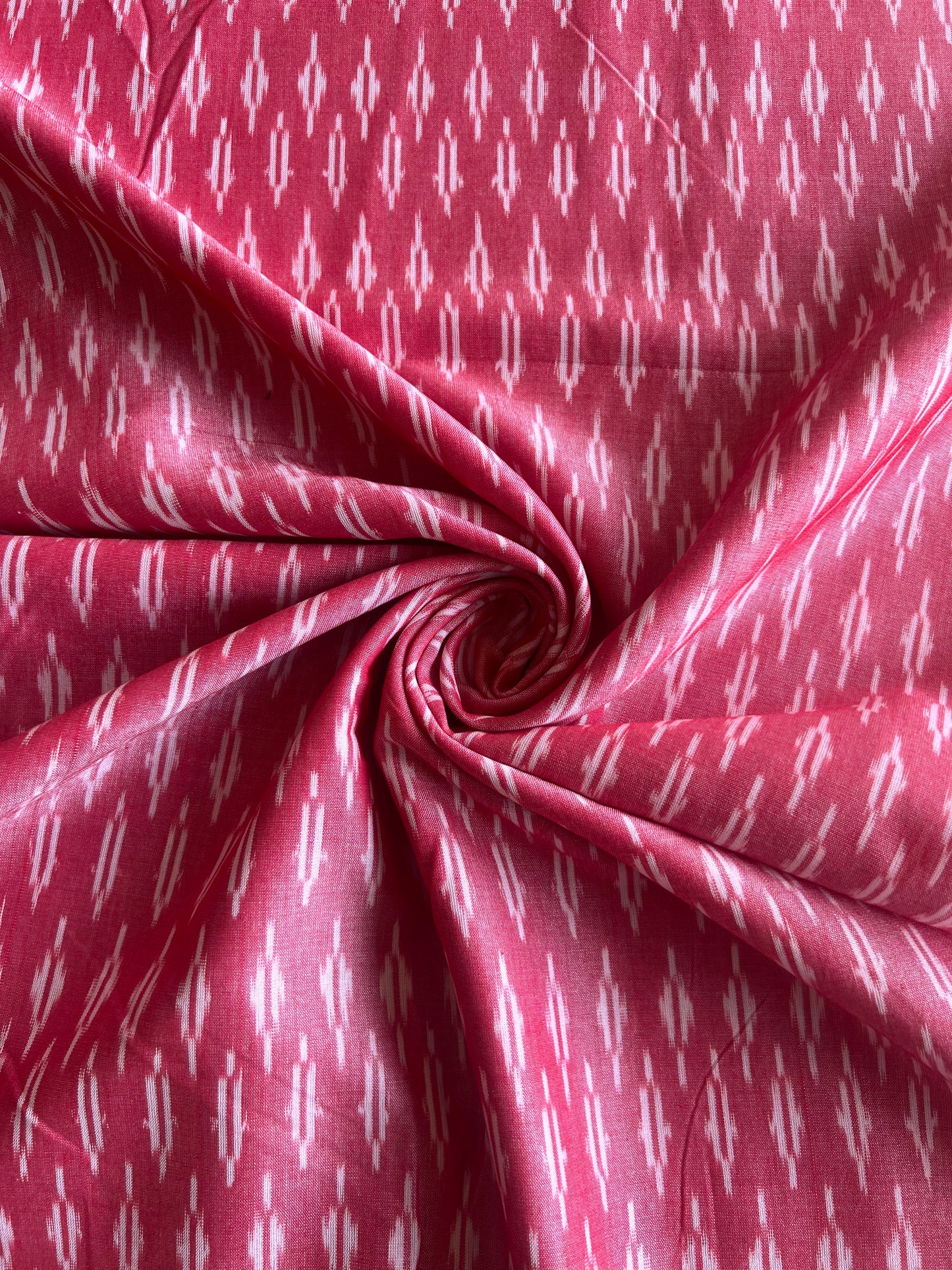 Silk Woven Washed Ikat Cotton Fabric