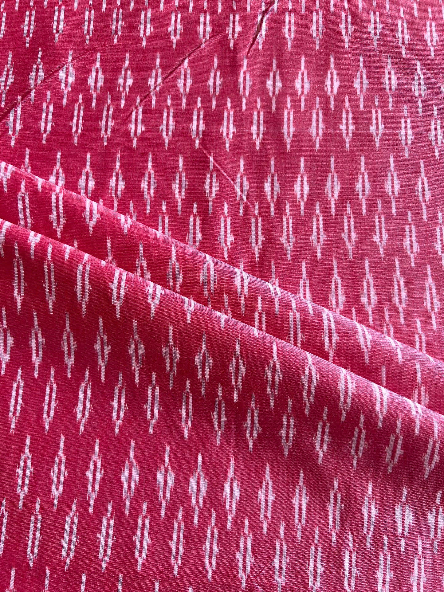 Silk Woven Washed Ikat Cotton Fabric