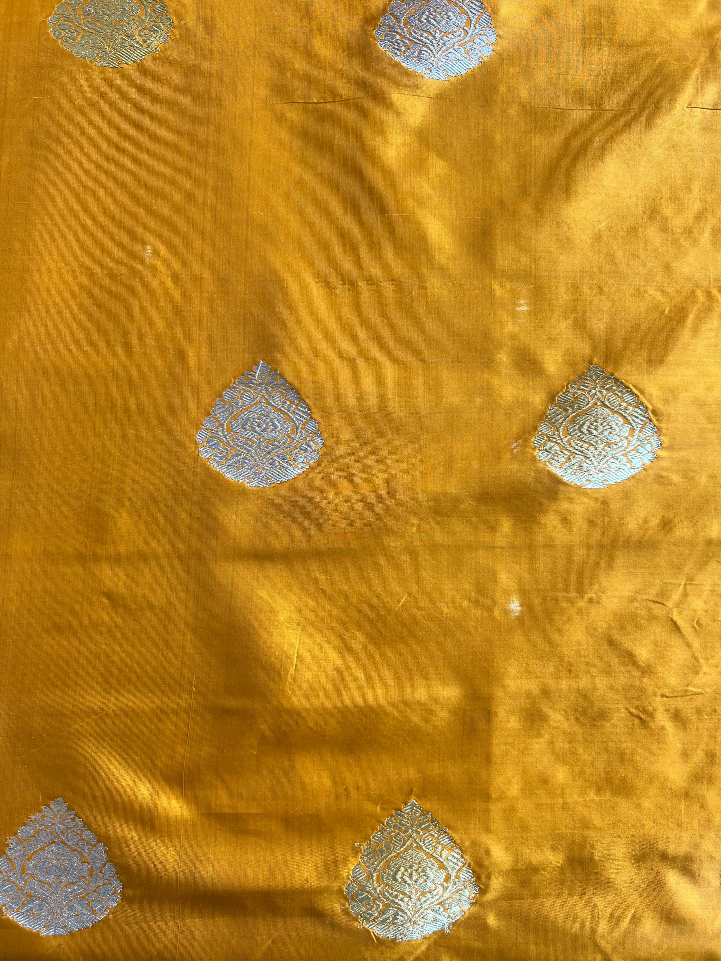 Mustard Weaved Pure Silk Fabric