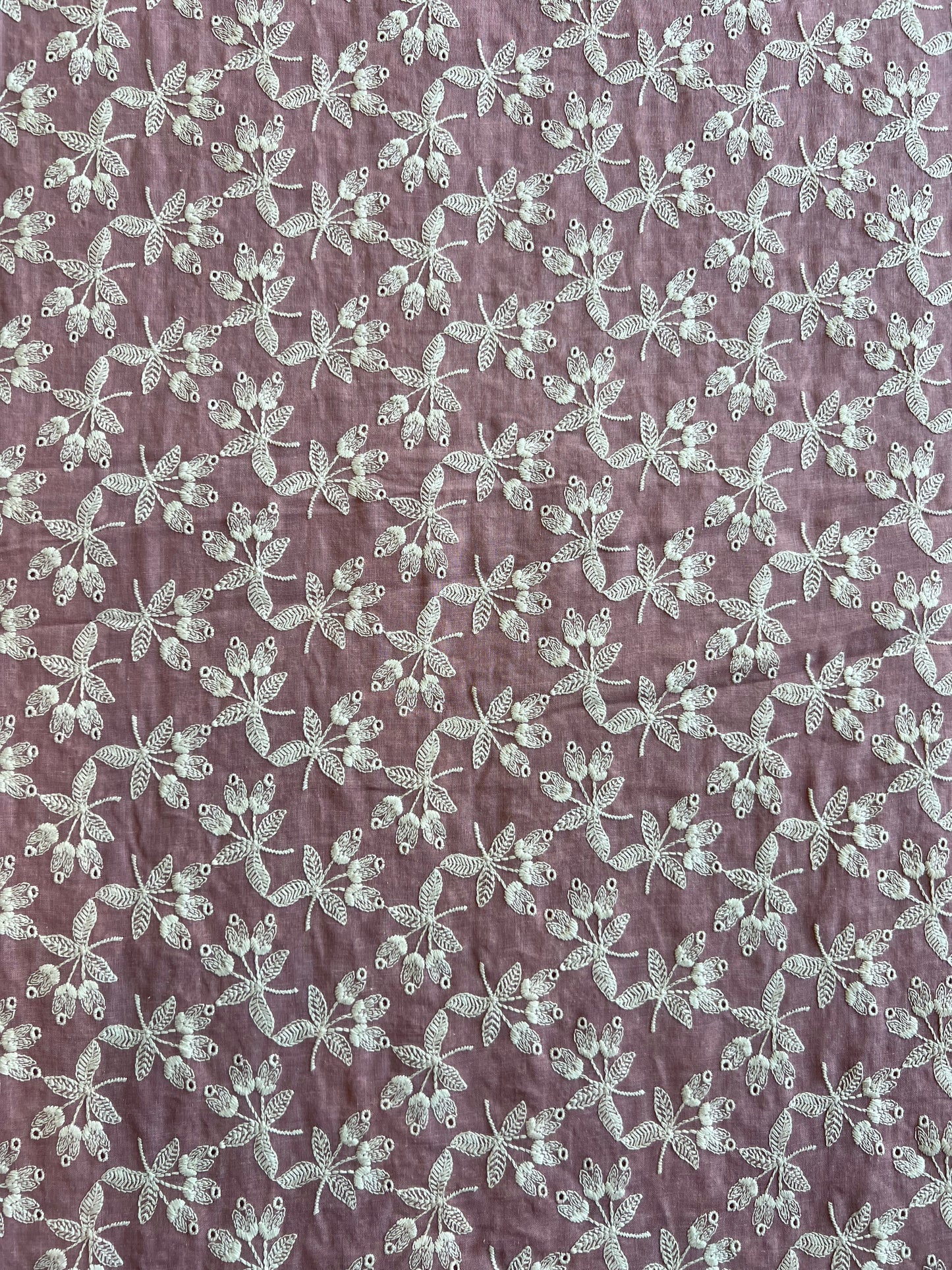 Wine Embroidered 2 by 2 Rubia Fabric
