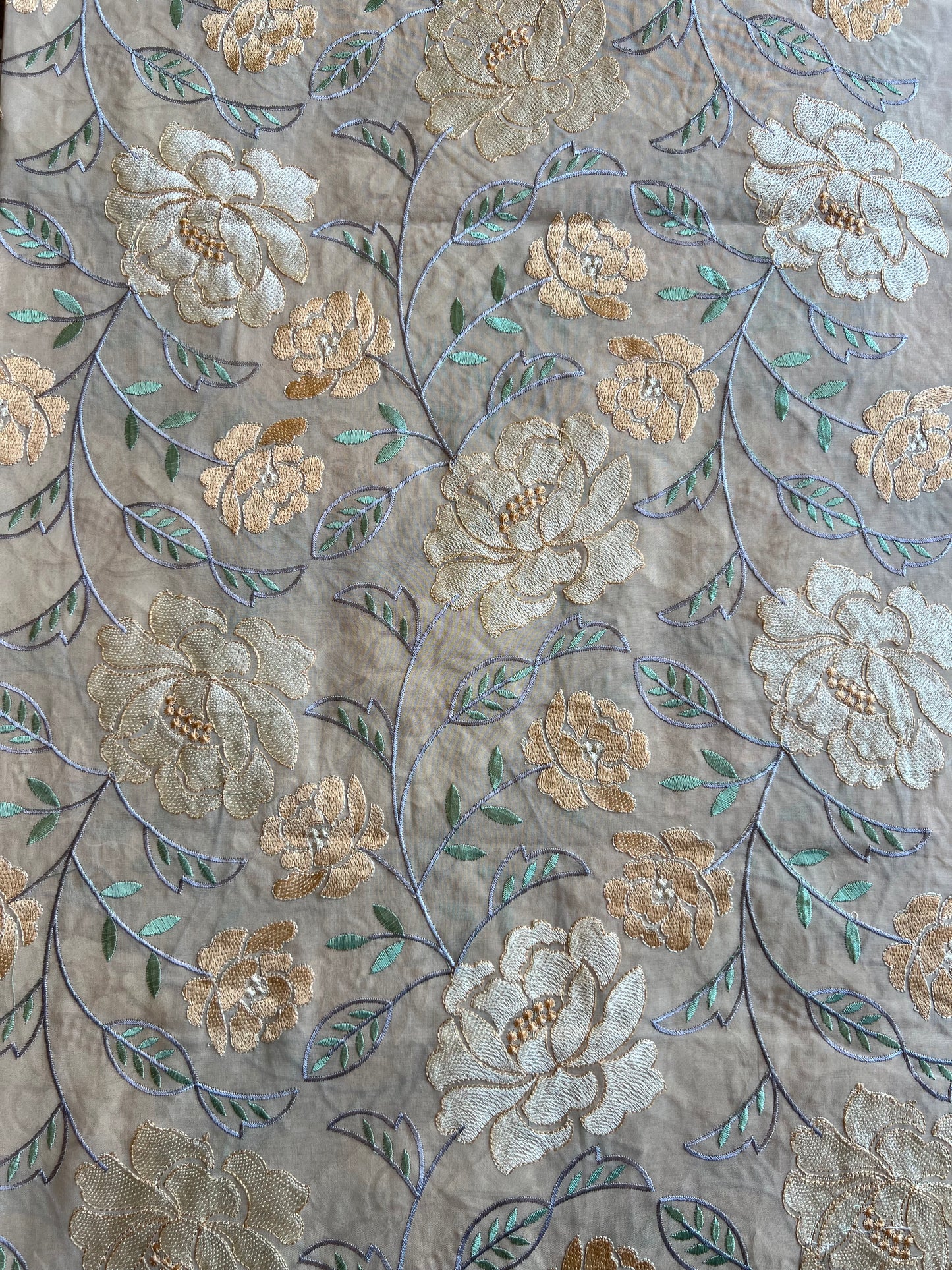 Beieg Embroidered 2 by 2 Rubia Fabric