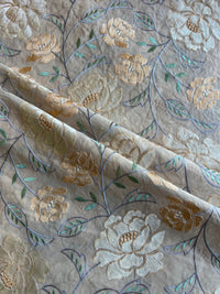 Beieg Embroidered 2 by 2 Rubia Fabric