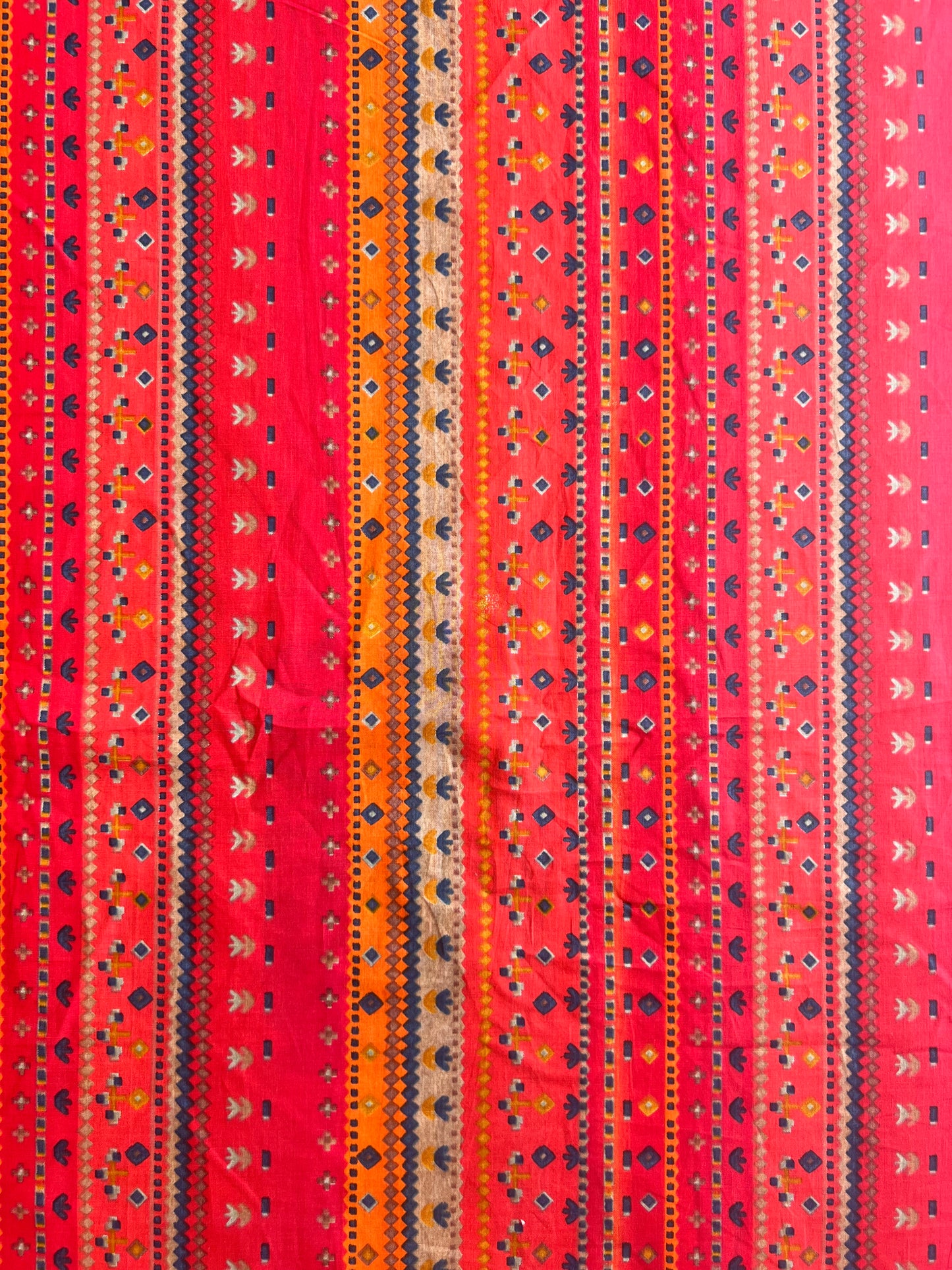 Red Abstract Printed Cotton Fabric
