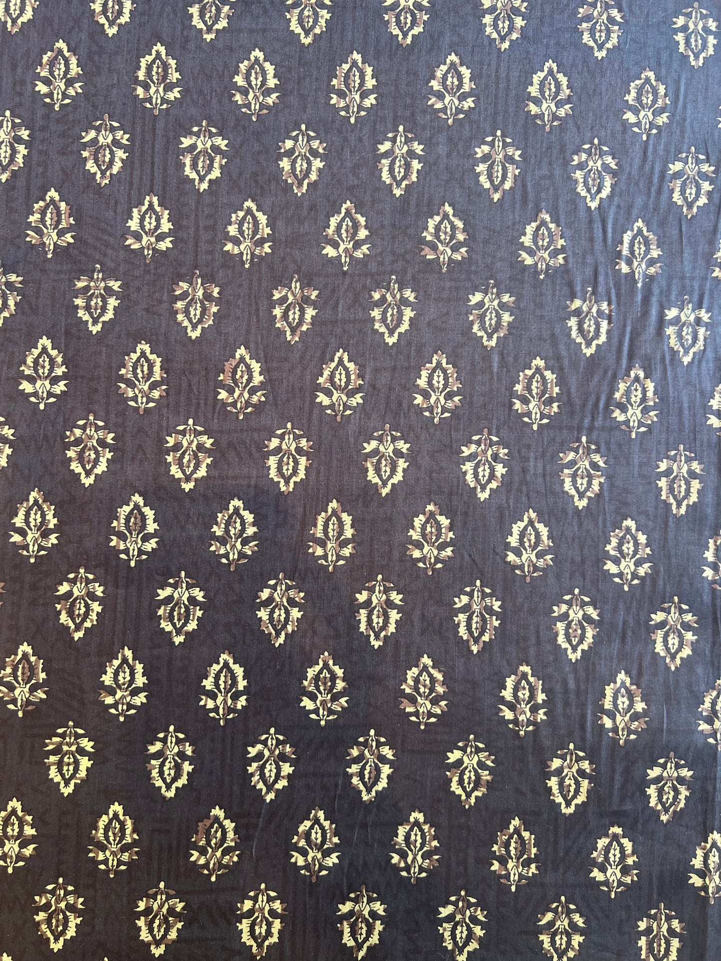 Black Batik Printed Glace Cotton Fabric