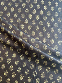 Black Batik Printed Glace Cotton Fabric