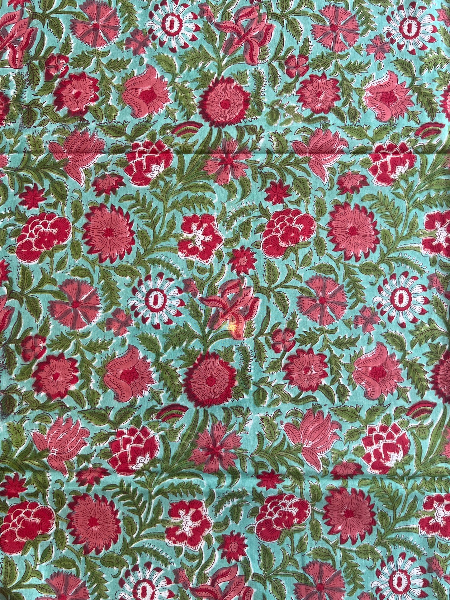 Pure Cotton Hand Block Printed Fabric