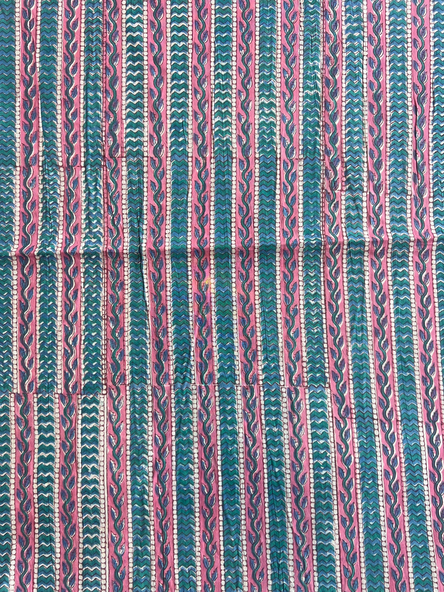 Pure Cotton Hand Block Printed Fabric