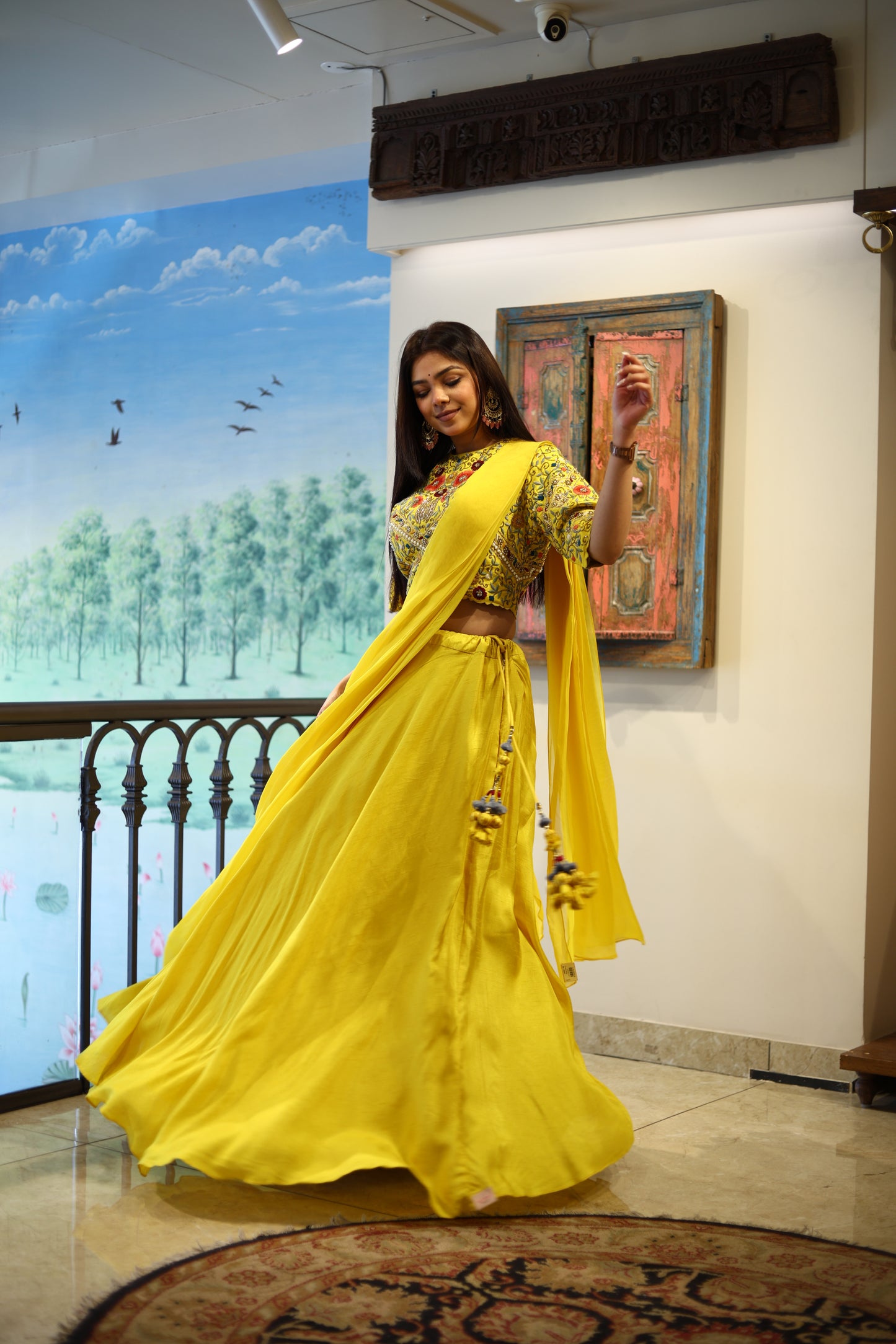 Yellow Drape Lehanga