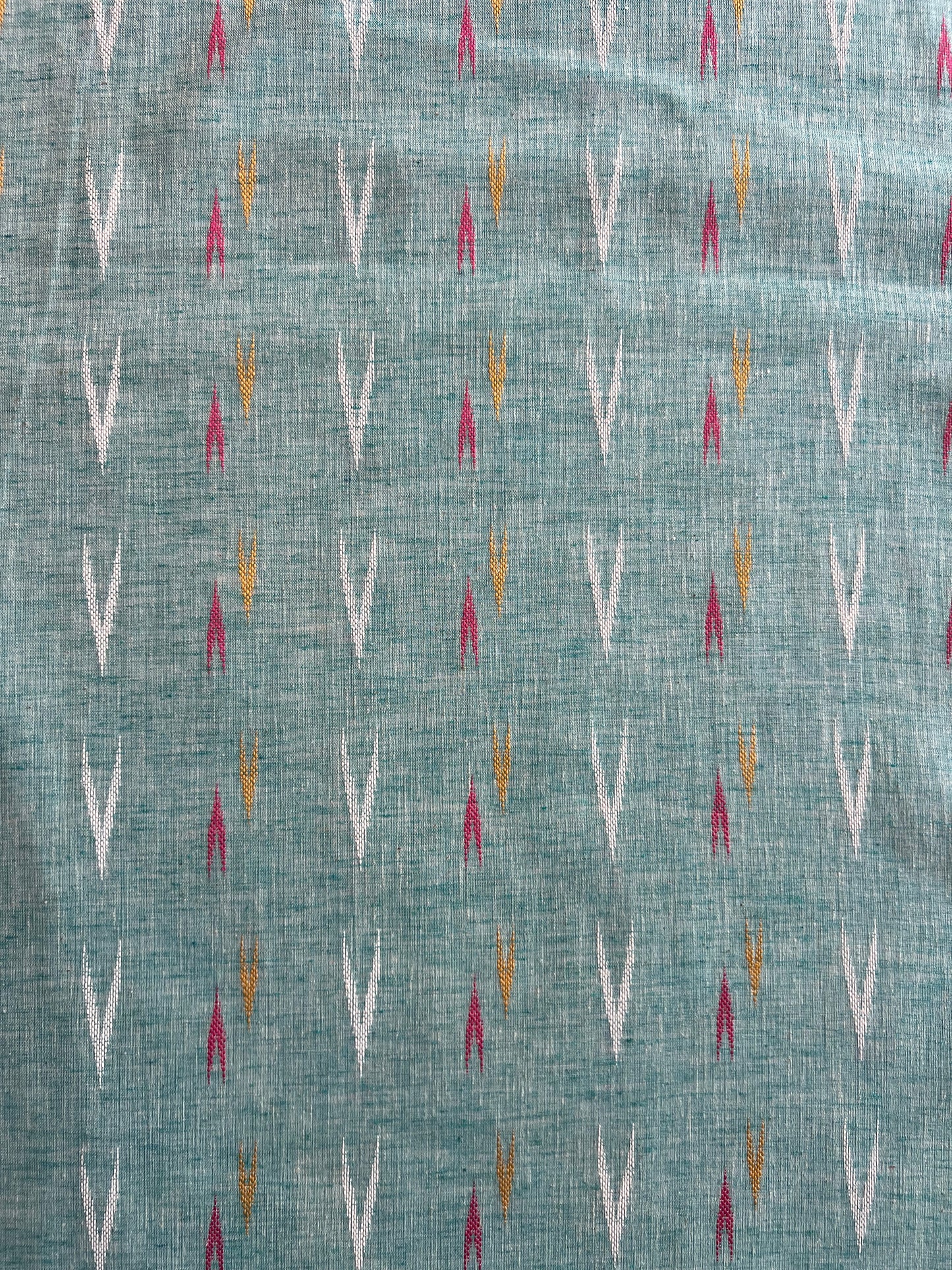 Blue Self Weaved Cotton Ikat Fabric