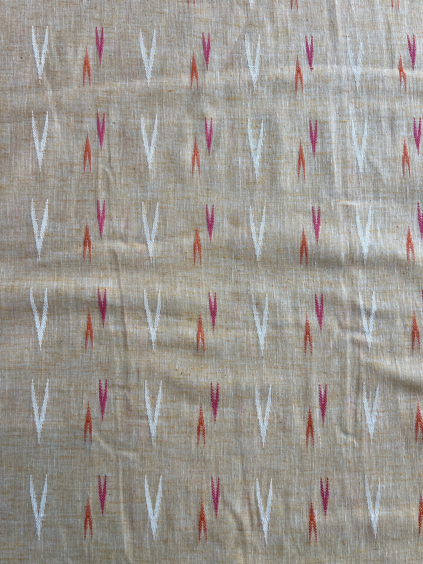 Lemon Self Weaved Cotton Ikat Fabric