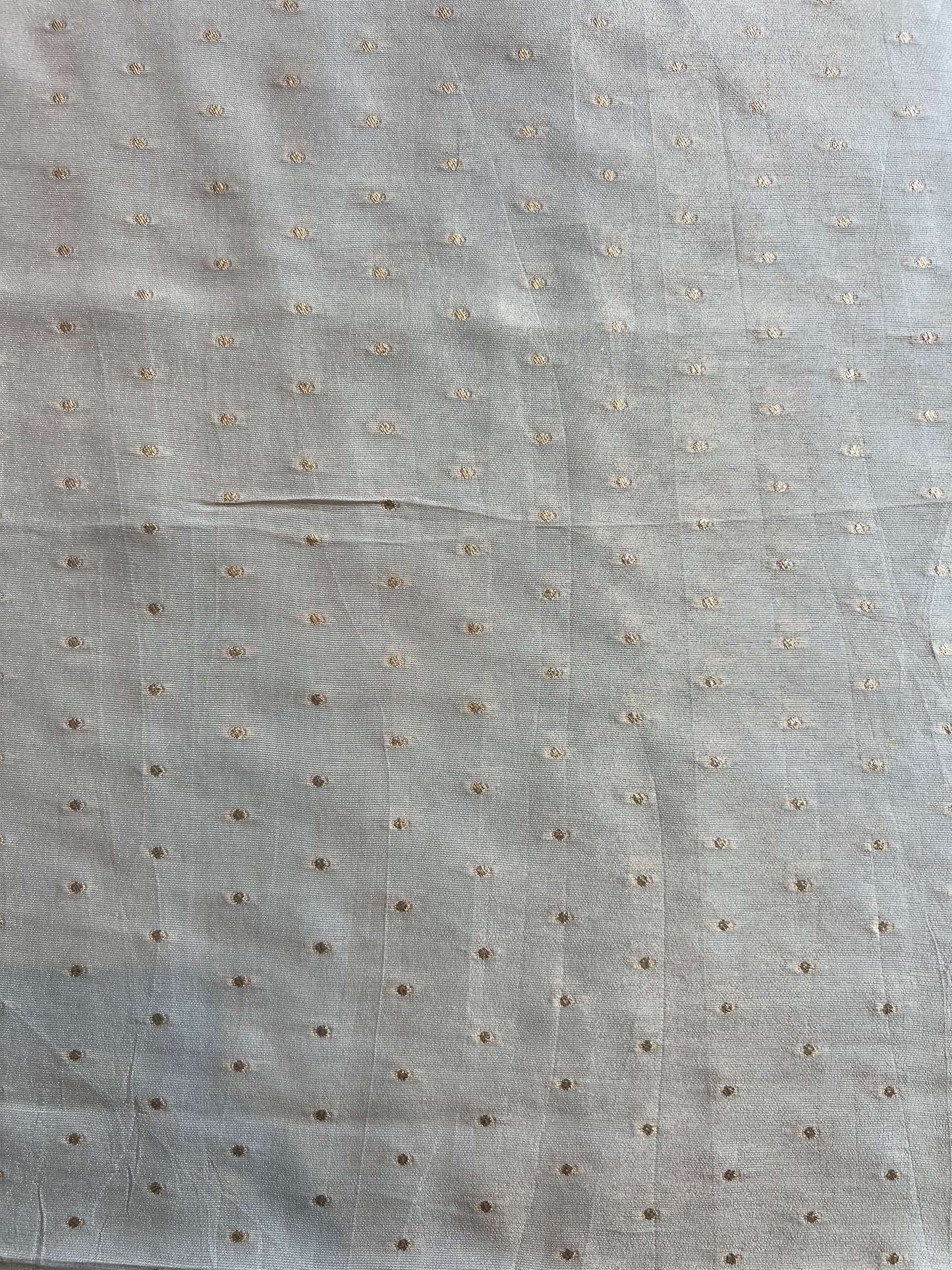 Dots Weaved Golden Tissue Fabric